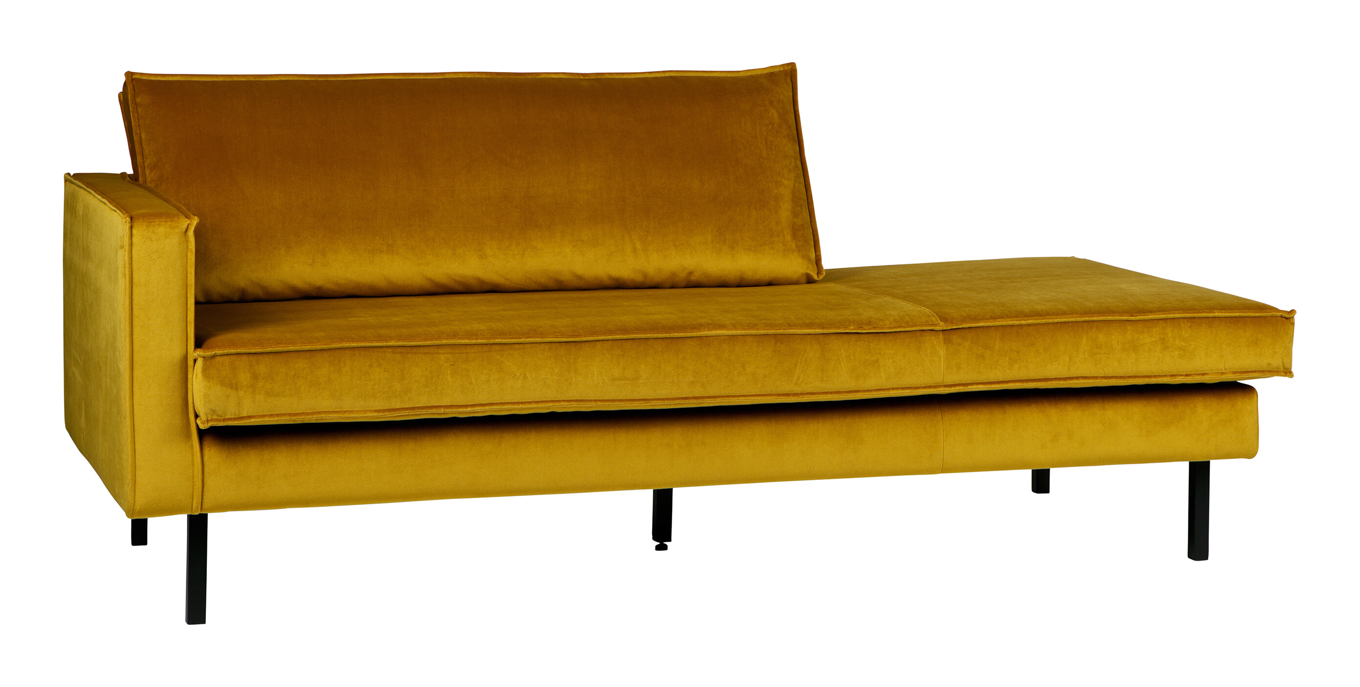 WOOOD Daybed 'Rodeo' Links, Velvet, kleur Oker