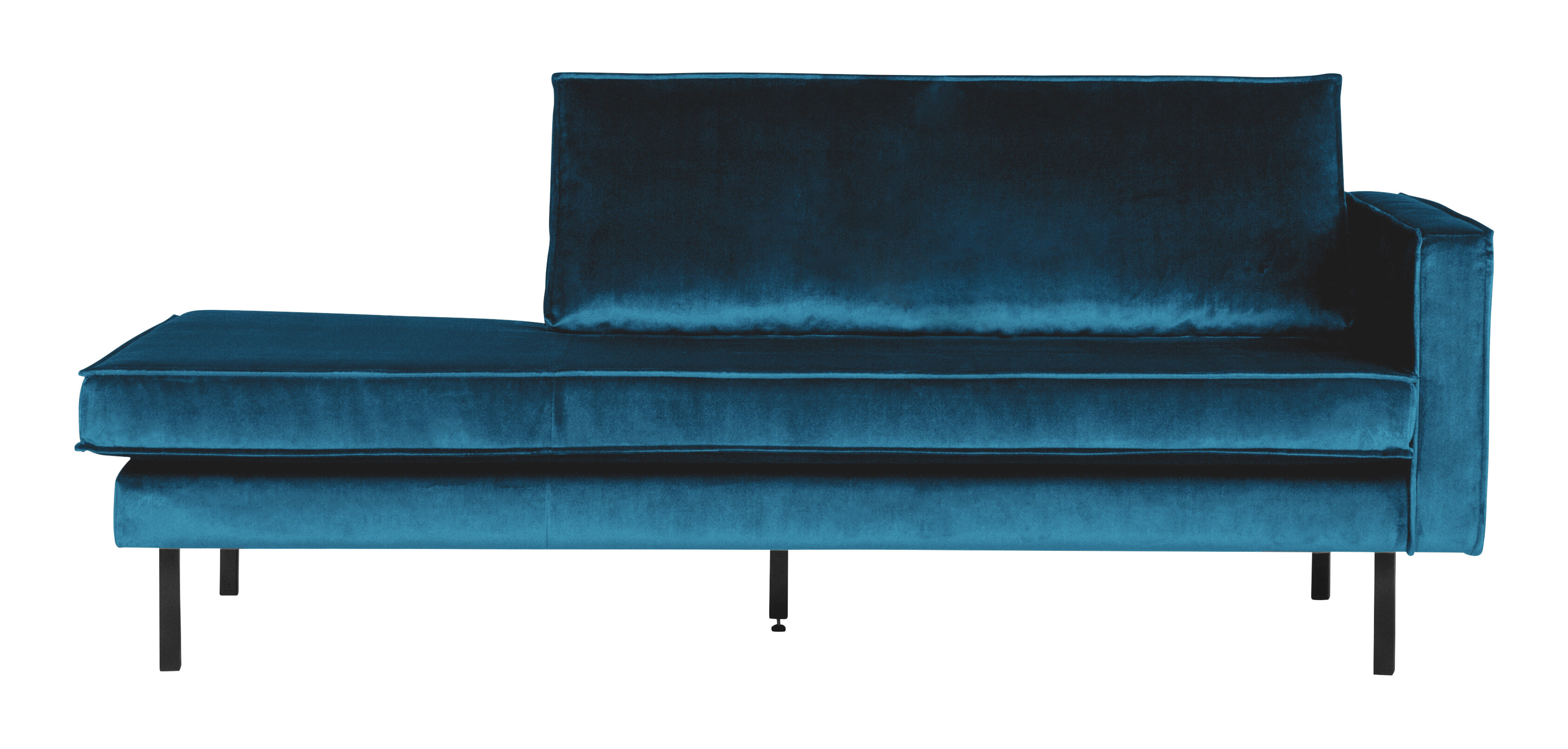 WOOOD Daybed 'Rodeo' Rechts, Velvet, kleur Blauw
