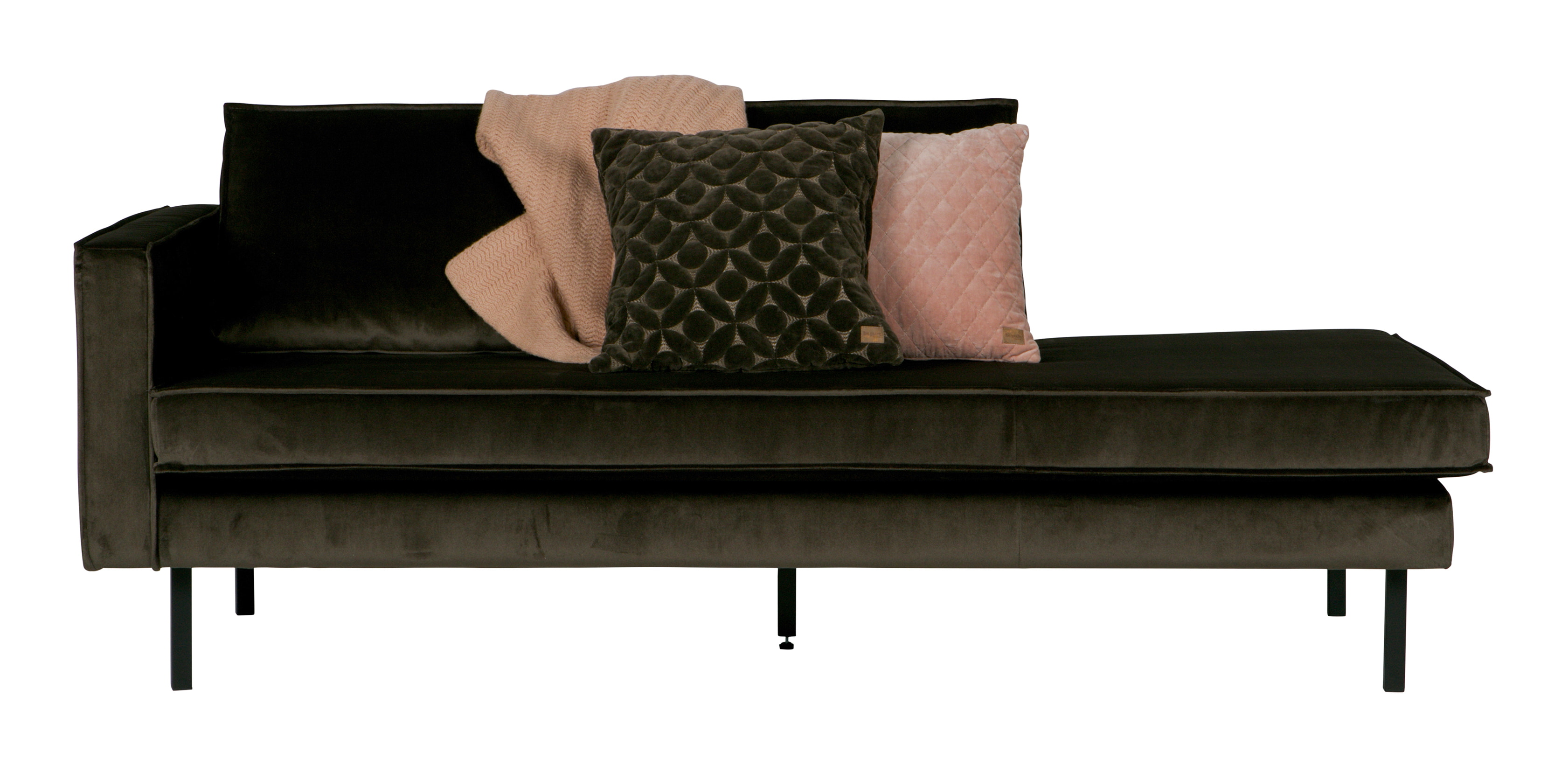 WOOOD Daybed 'Rodeo' Links, Velvet, kleur Groen