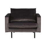 WOOOD Fauteuil 'Rodeo' Velvet, kleur Antraciet