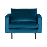 WOOOD Fauteuil 'Rodeo' Velvet, kleur Blauw