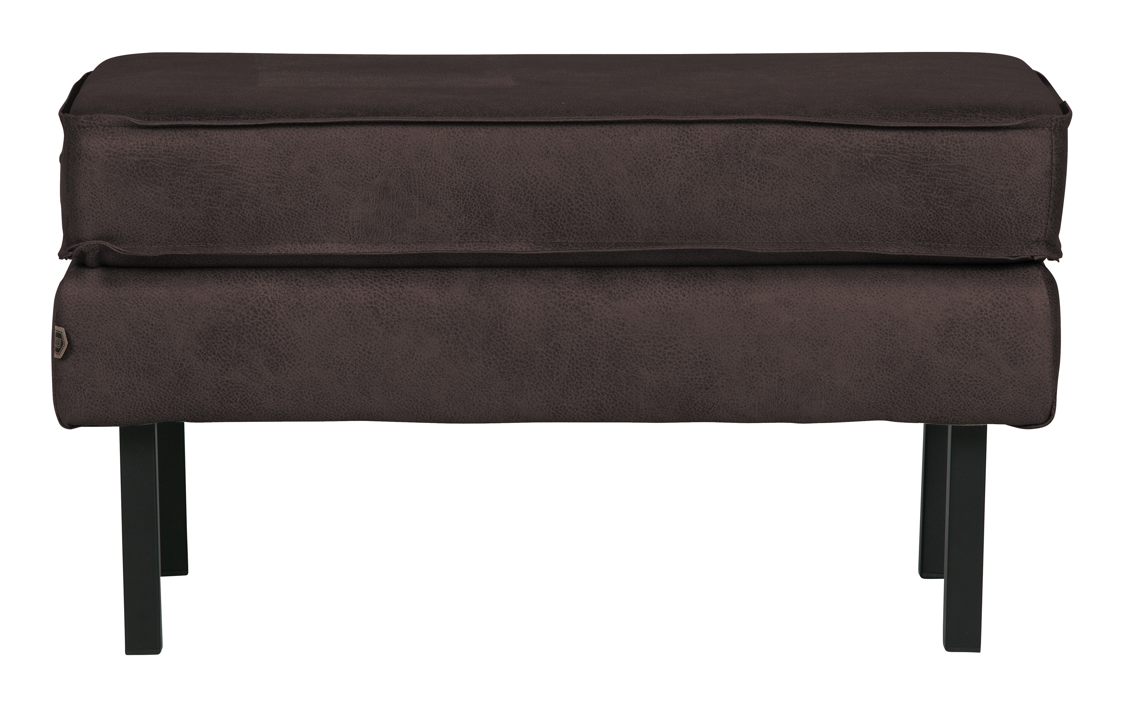 WOOOD Hocker 'Rodeo' Eco leder, kleur Zwart