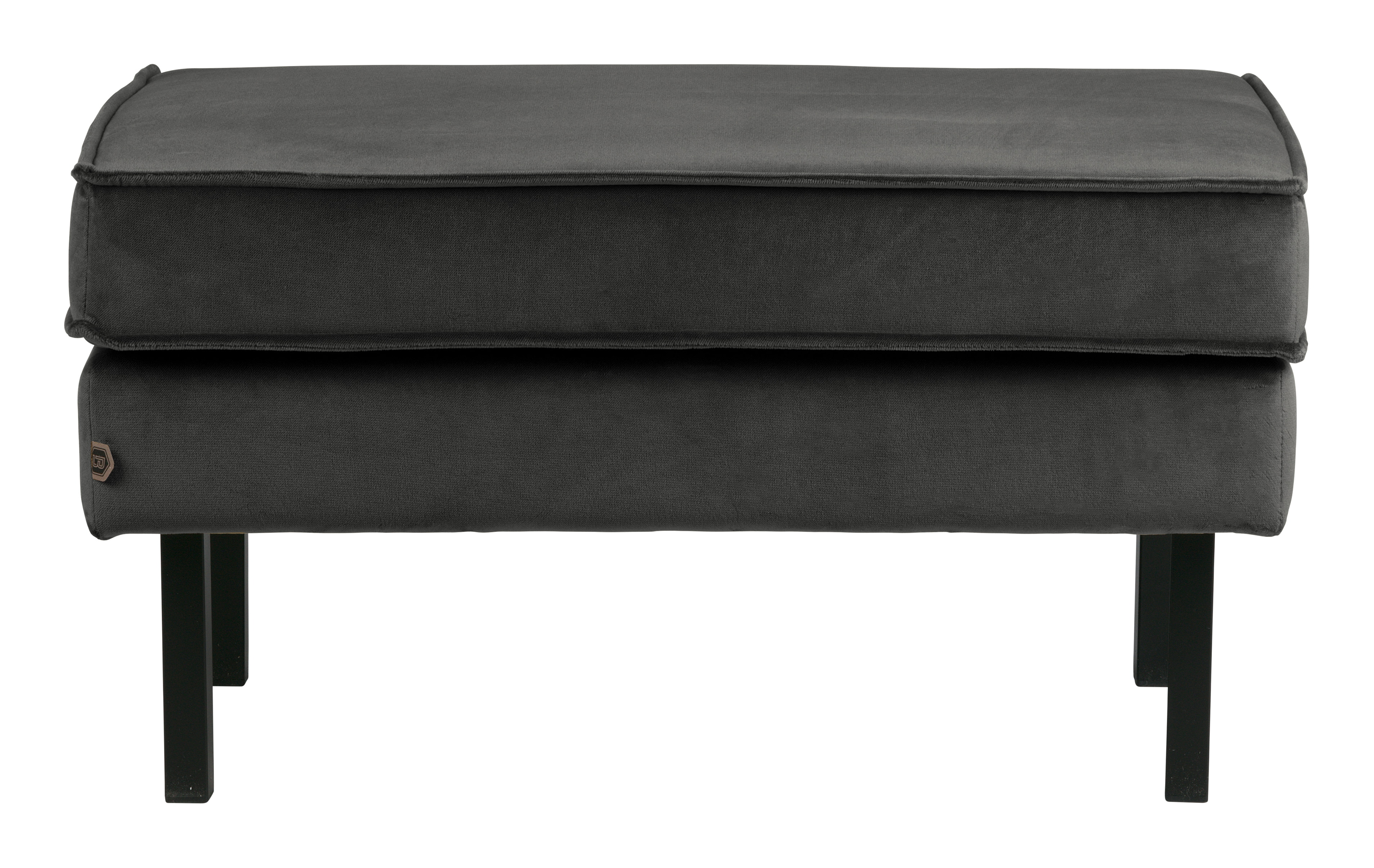 WOOOD Hocker 'Rodeo' Velvet, kleur Antraciet