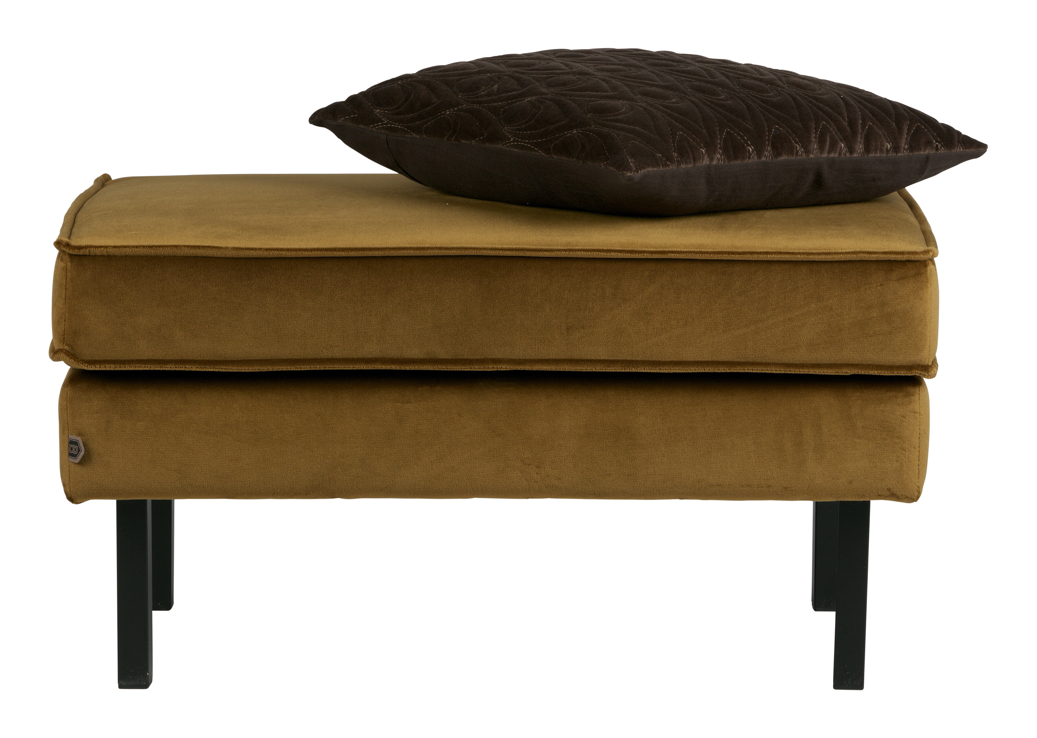 WOOOD Hocker 'Rodeo' Velvet, kleur Honey (geel)