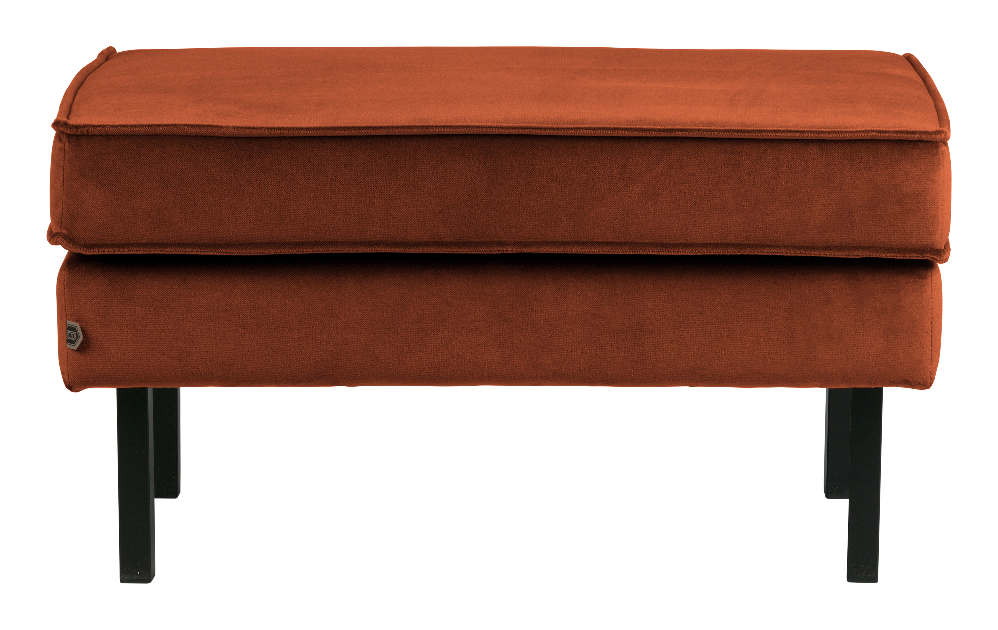 WOOOD Hocker 'Rodeo' Velvet, kleur Roestbruin