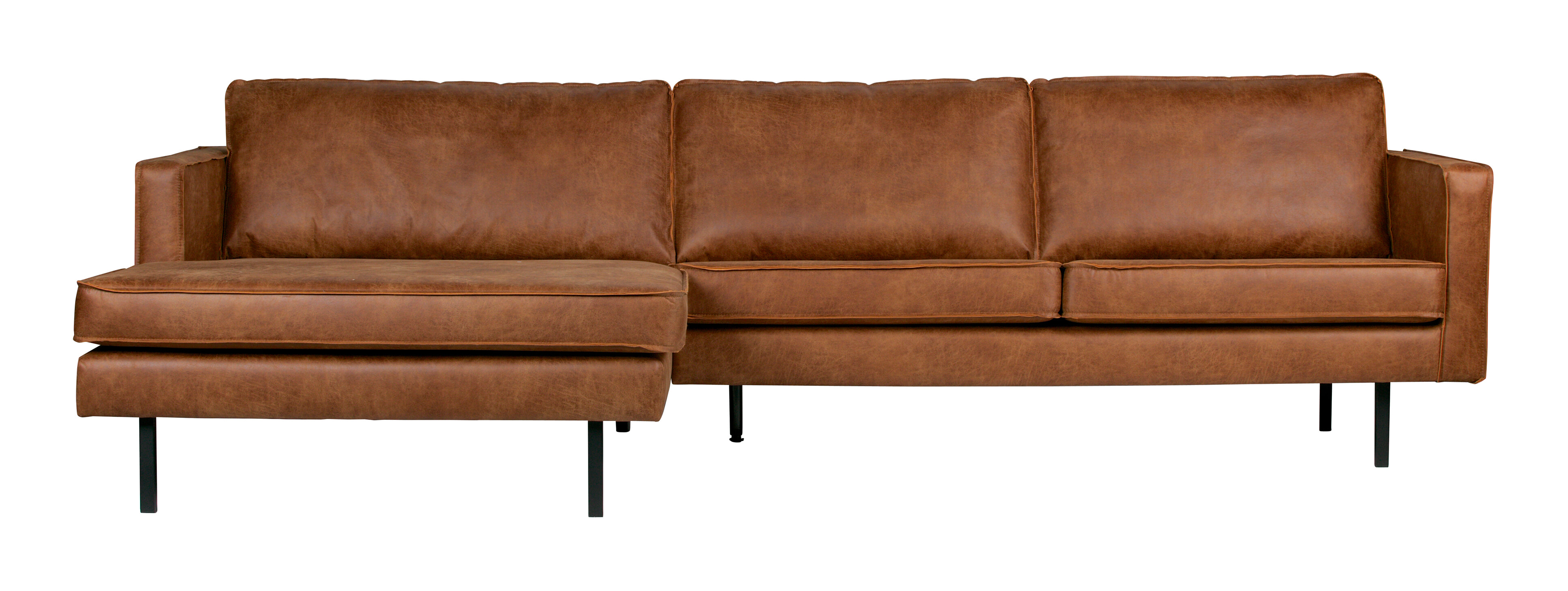 BePureHome Loungebank 'Rodeo' Links, Eco Leder, kleur Cognac BePureHome Loungebank 'Rodeo' Links, Eco Leder, kleur Cognac