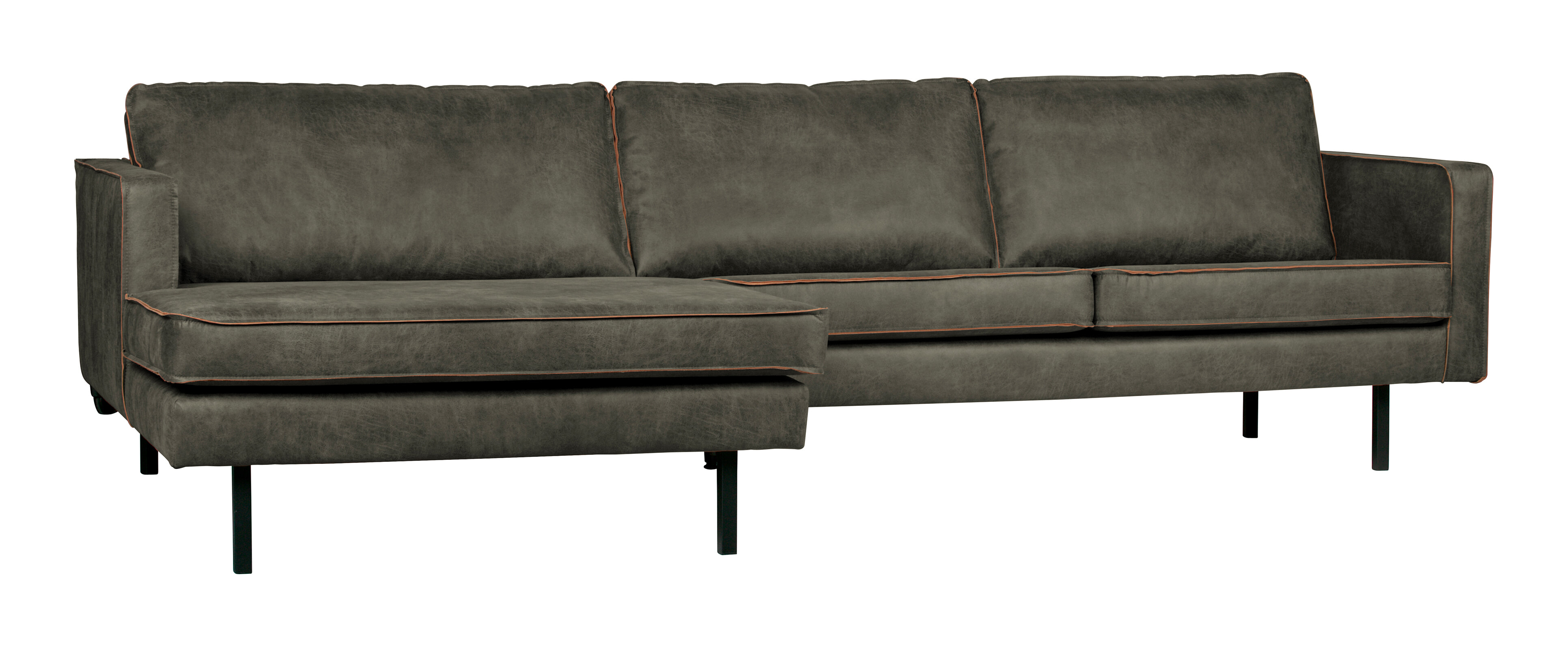 BePureHome Loungebank 'Rodeo' Links, Eco Leder, kleur Legergroen BePureHome Loungebank 'Rodeo' Links, Eco Leder, kleur Legergroen