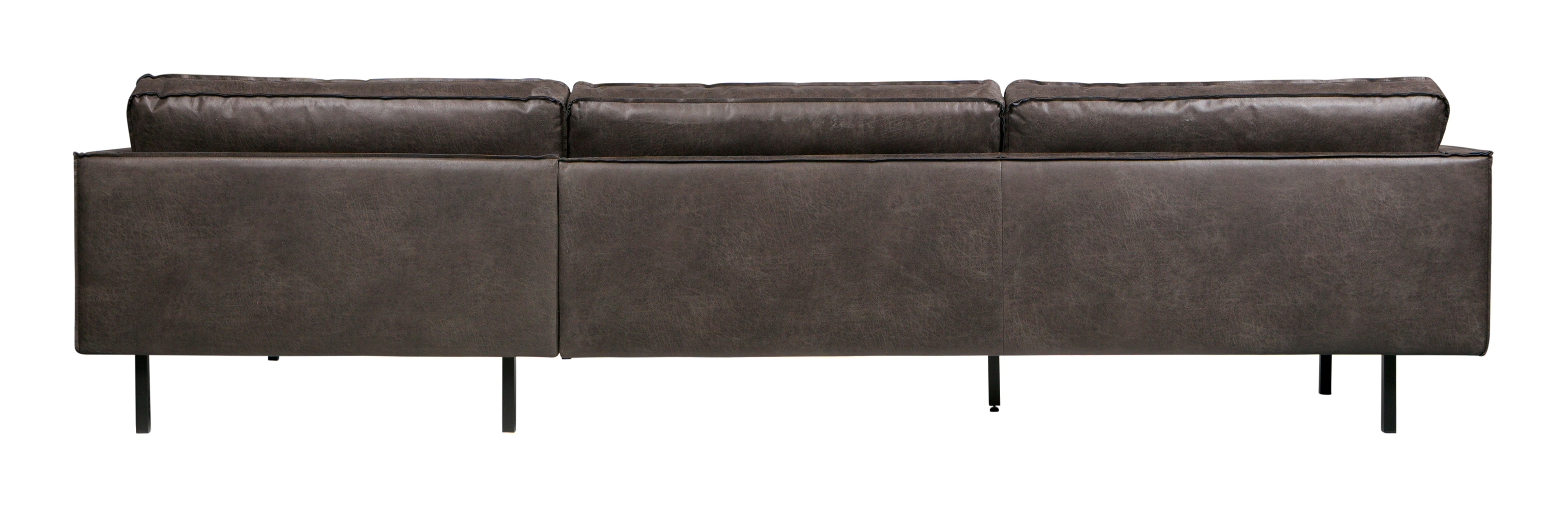 WOOOD Loungebank 'Rodeo' Rechts, Eco Leder, kleur Antraciet