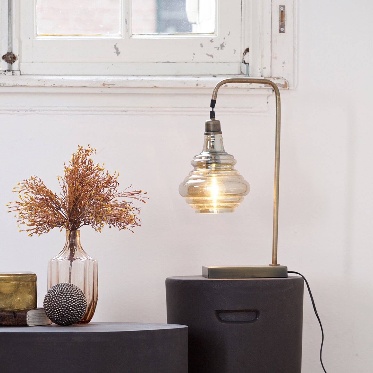 BePureHome Tafellamp 'Obvious', kleur Antique Brass