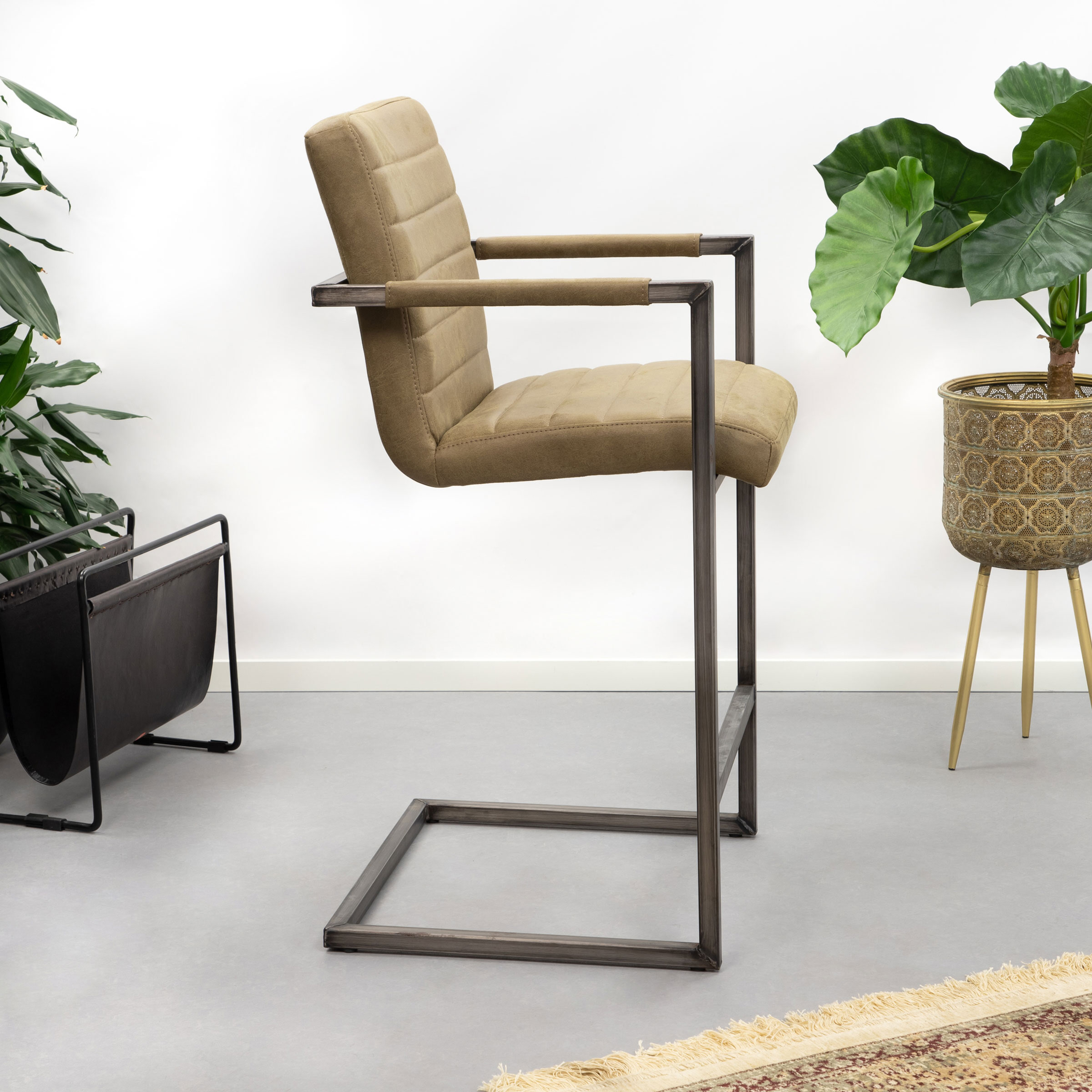 Tower Living Barkruk 'Rocca' (zithoogte 69cm), kleur groen