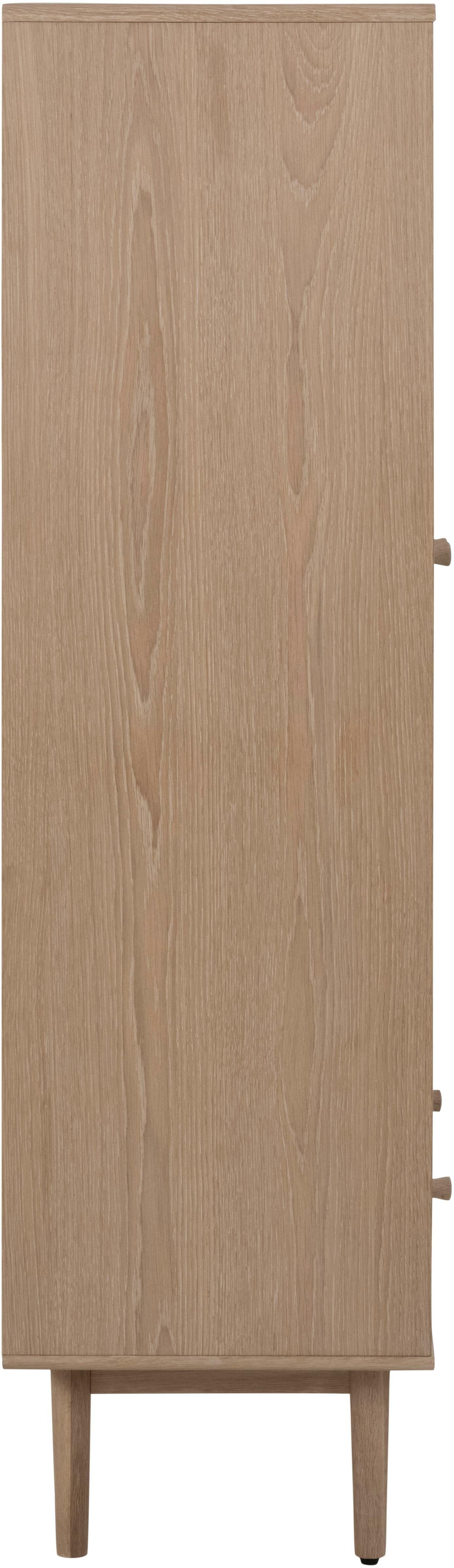 Bendt Vitrinekast 'Ove' Eiken Whitewash, 145 x 80cm