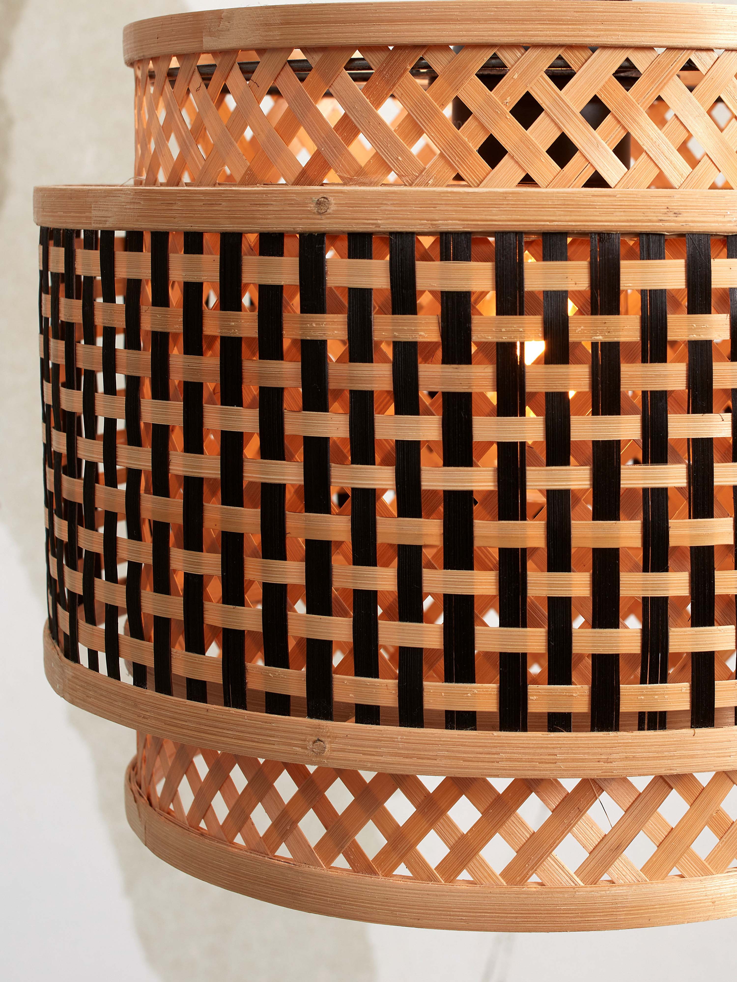 GOOD&MOJO Plafondlamp 'Bhutan' Bamboe, 25cm, kleur Zwart/Naturel