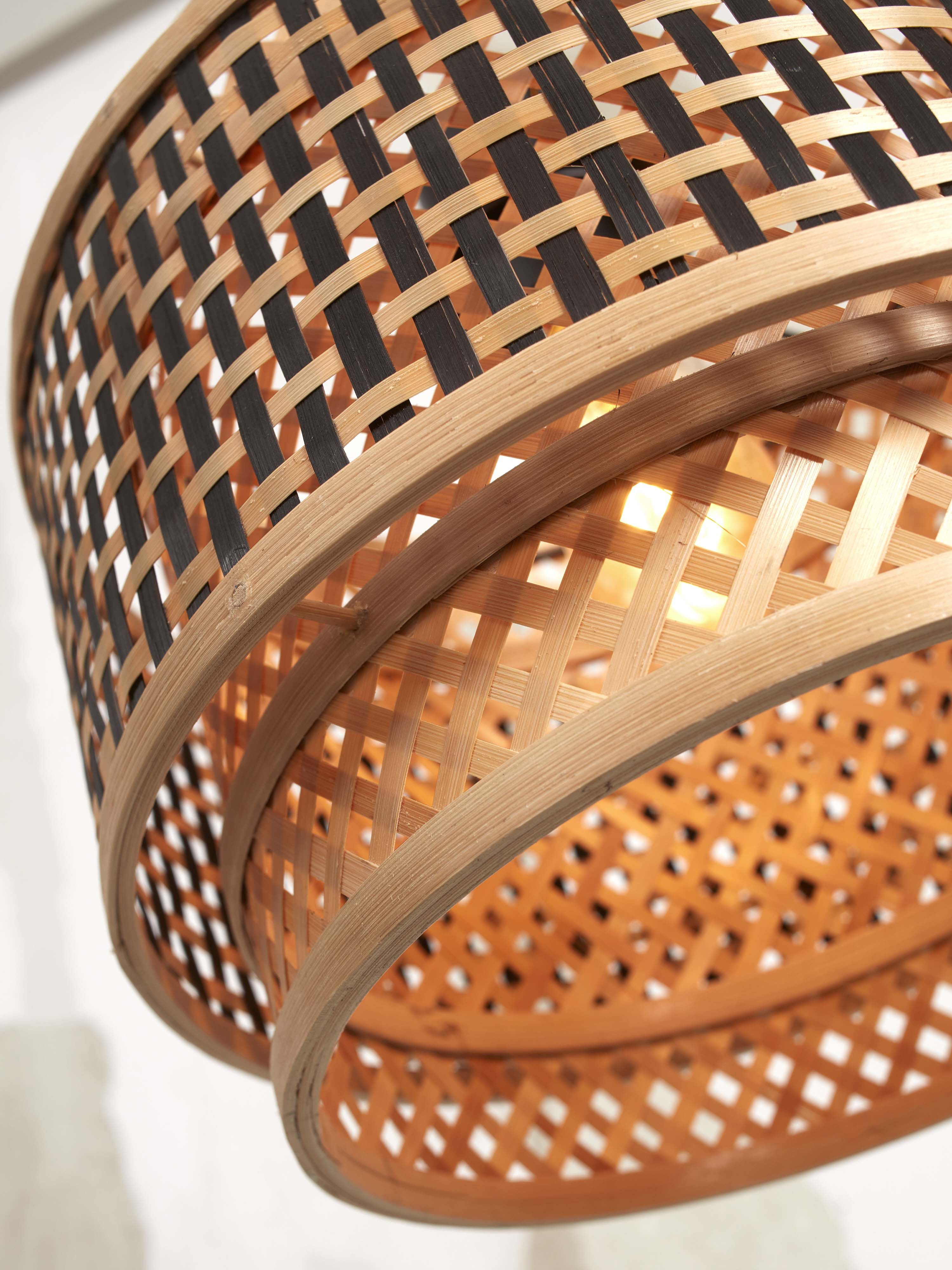 GOOD&MOJO Plafondlamp 'Bhutan' Bamboe, 40cm, kleur Zwart/Naturel