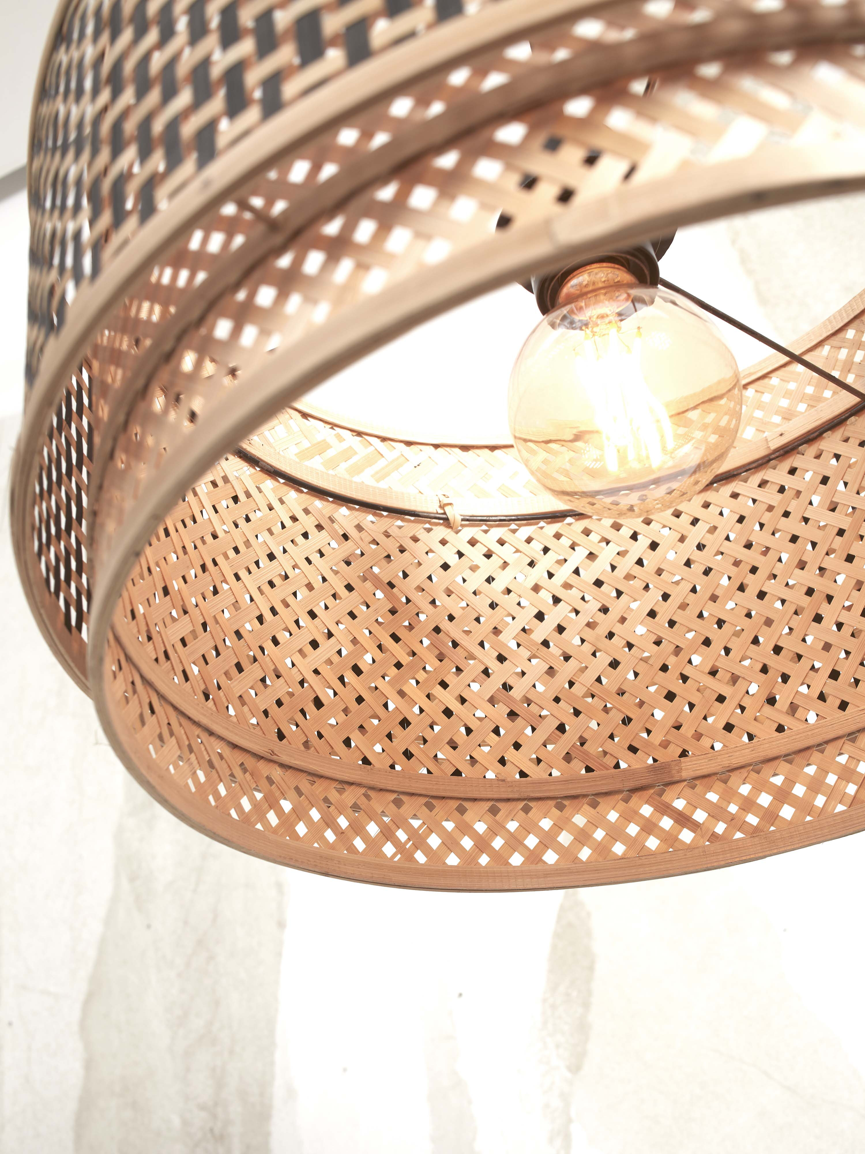 GOOD&MOJO Plafondlamp 'Bhutan' Bamboe, 40cm, kleur Zwart/Naturel