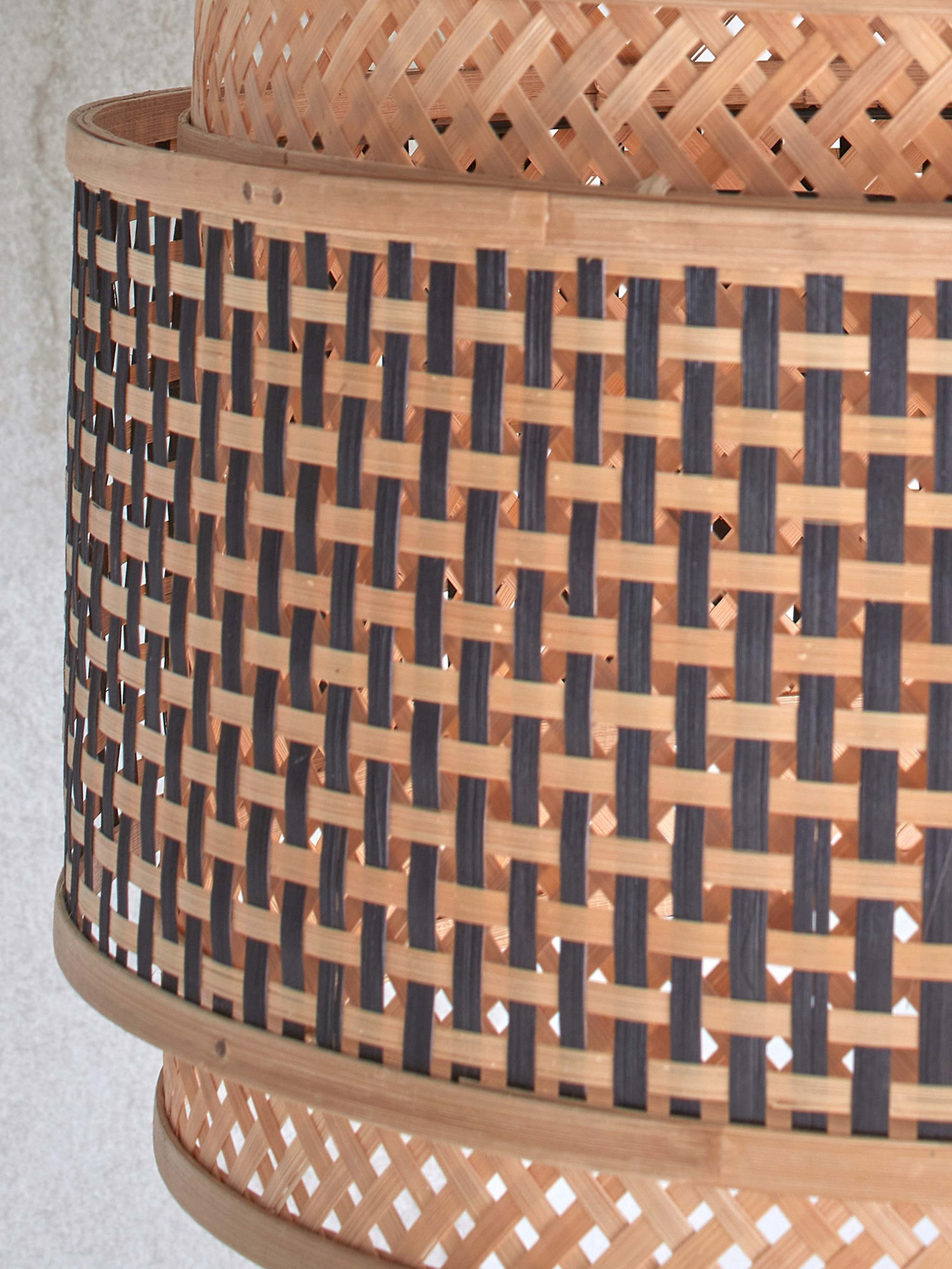 GOOD&MOJO Plafondlamp 'Bhutan' Bamboe, 40cm, kleur Zwart/Naturel