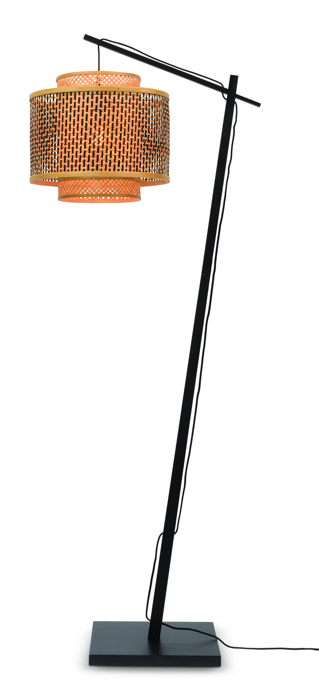 GOOD&MOJO Vloerlamp 'Bhutan' Small, Bamboe, kleur Naturel/Zwart