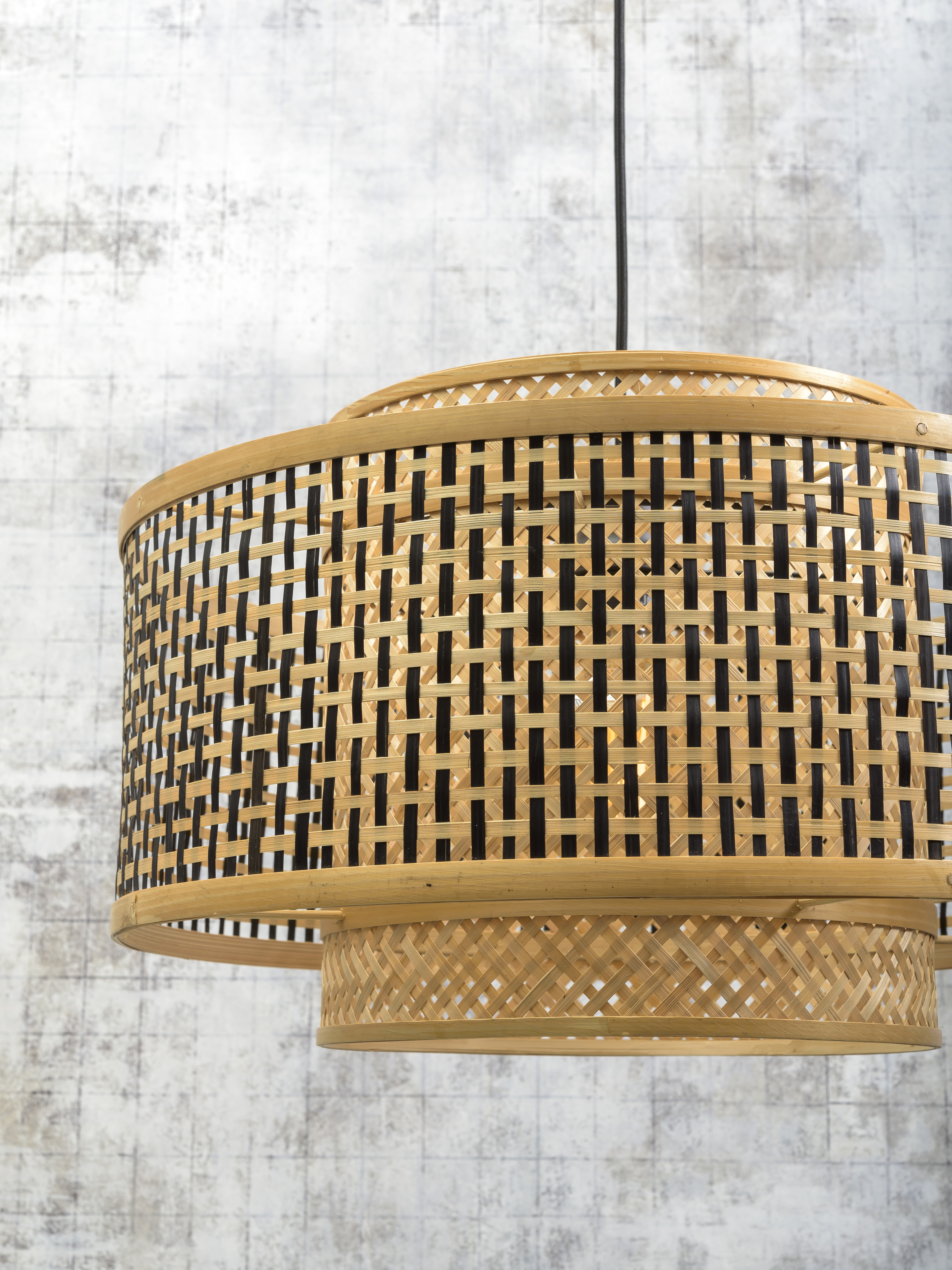 GOOD&MOJO Vloerlamp 'Bhutan' Large, Bamboe, kleur Naturel/Zwart