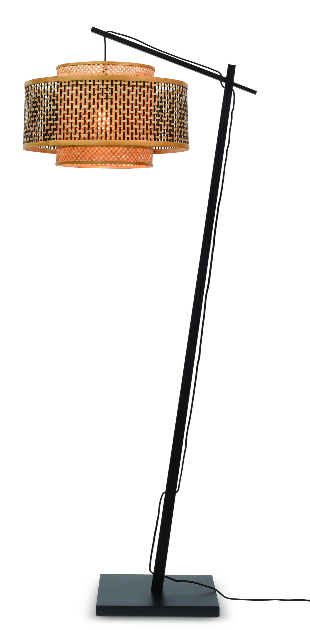 GOOD&MOJO Vloerlamp 'Bhutan' Large, Bamboe, kleur Naturel/Zwart