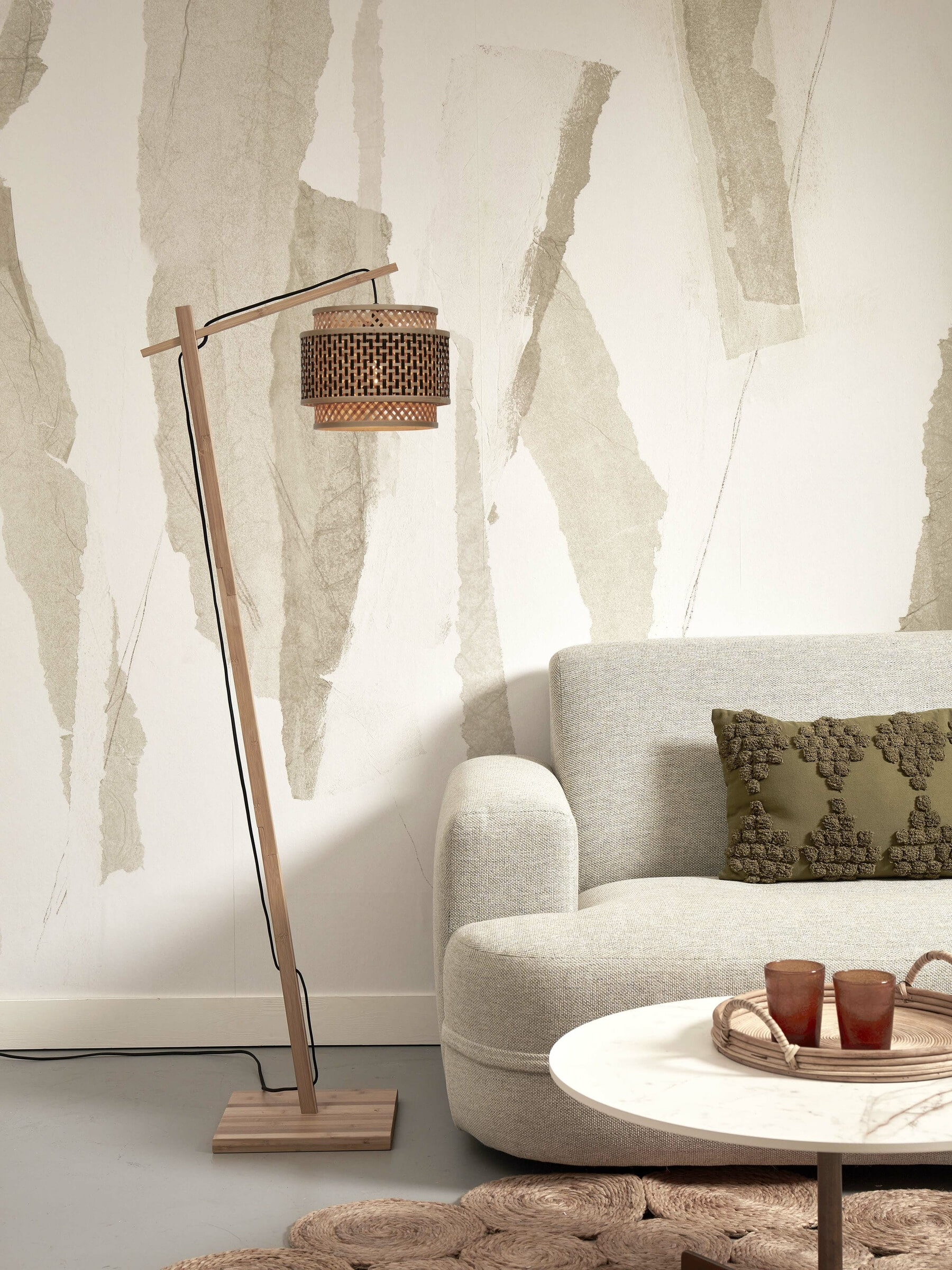GOOD&MOJO Vloerlamp 'Bhutan' Bamboe, 150cm, kleur Naturel