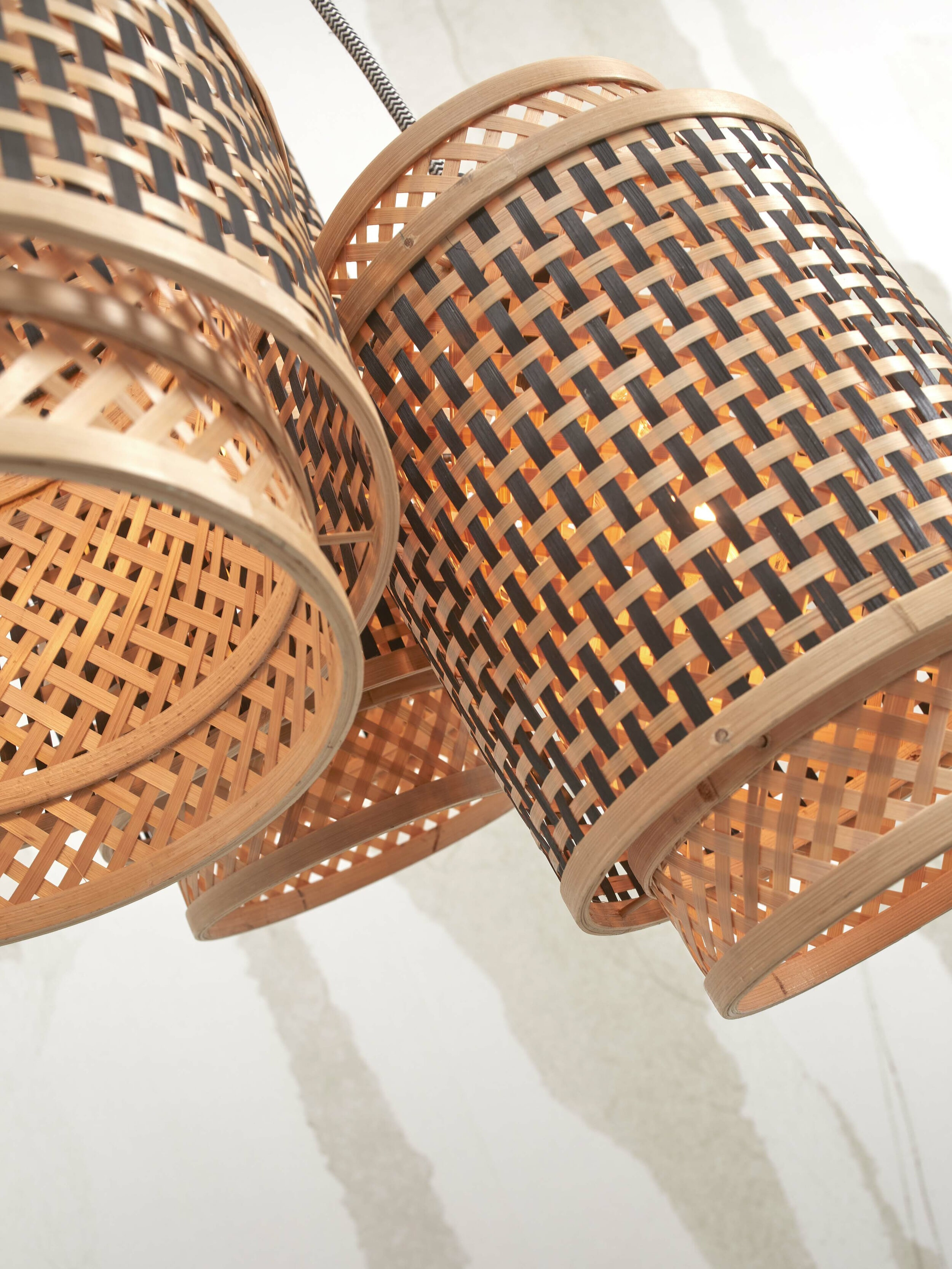 GOOD&MOJO Hanglamp 'Bhutan' 3-lamps, Bamboe, kleur Naturel