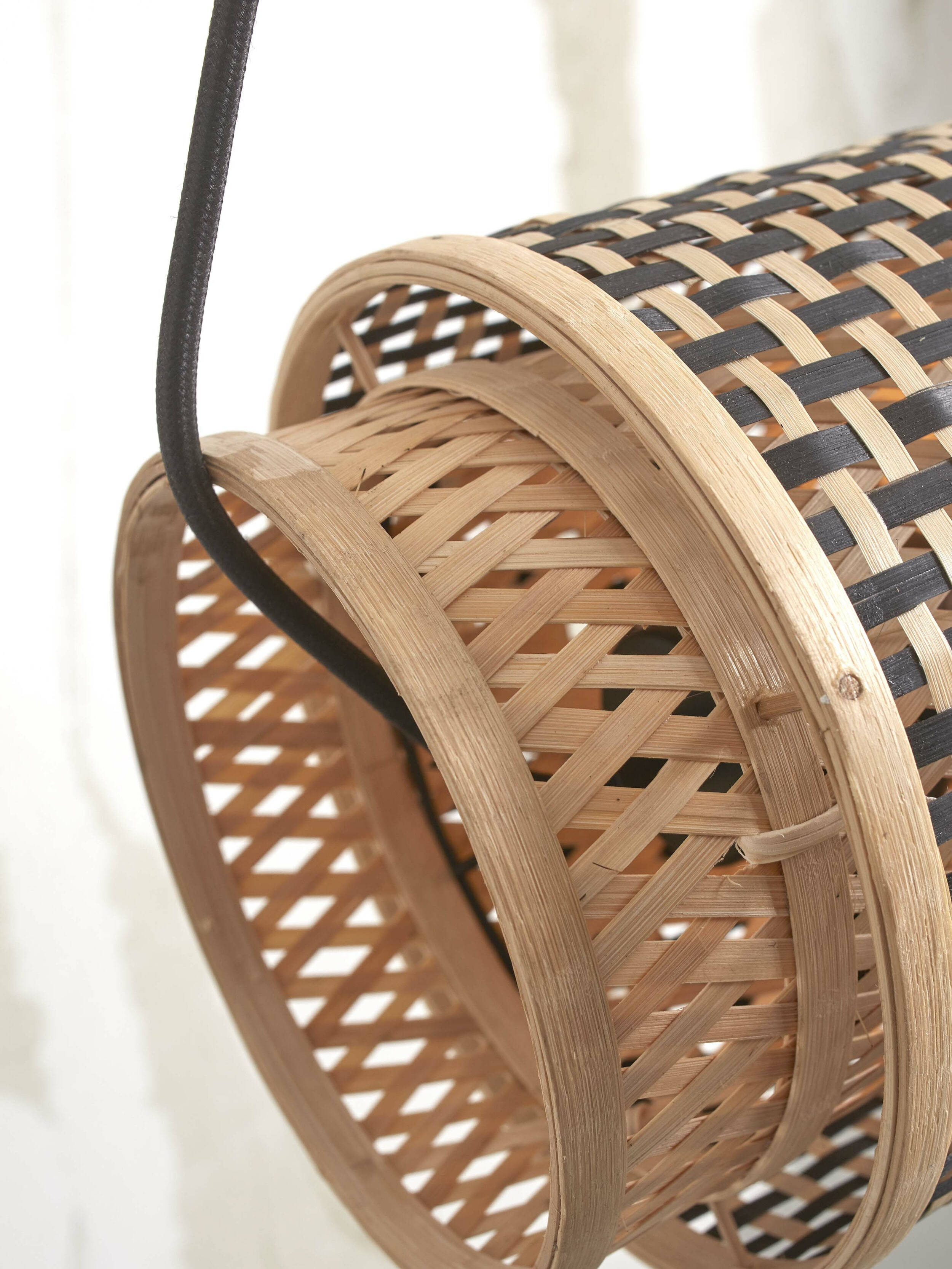 GOOD&MOJO Hanglamp 'Bhutan' Bamboe, 85cm, kleur Zwart/Naturel