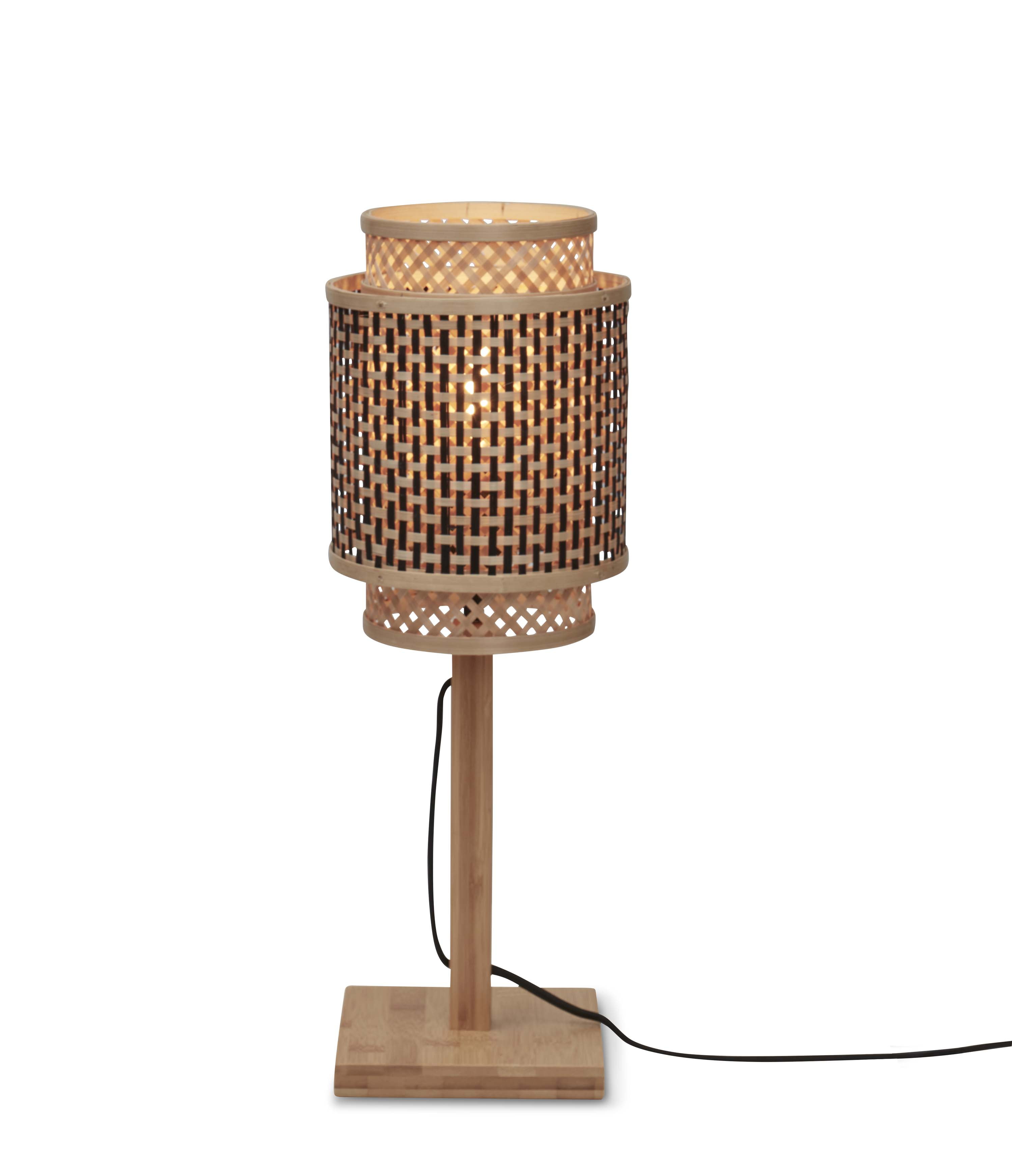 GOOD&MOJO Tafellamp 'Bhutan' Bamboe, 45cm, kleur Naturel/Zwart