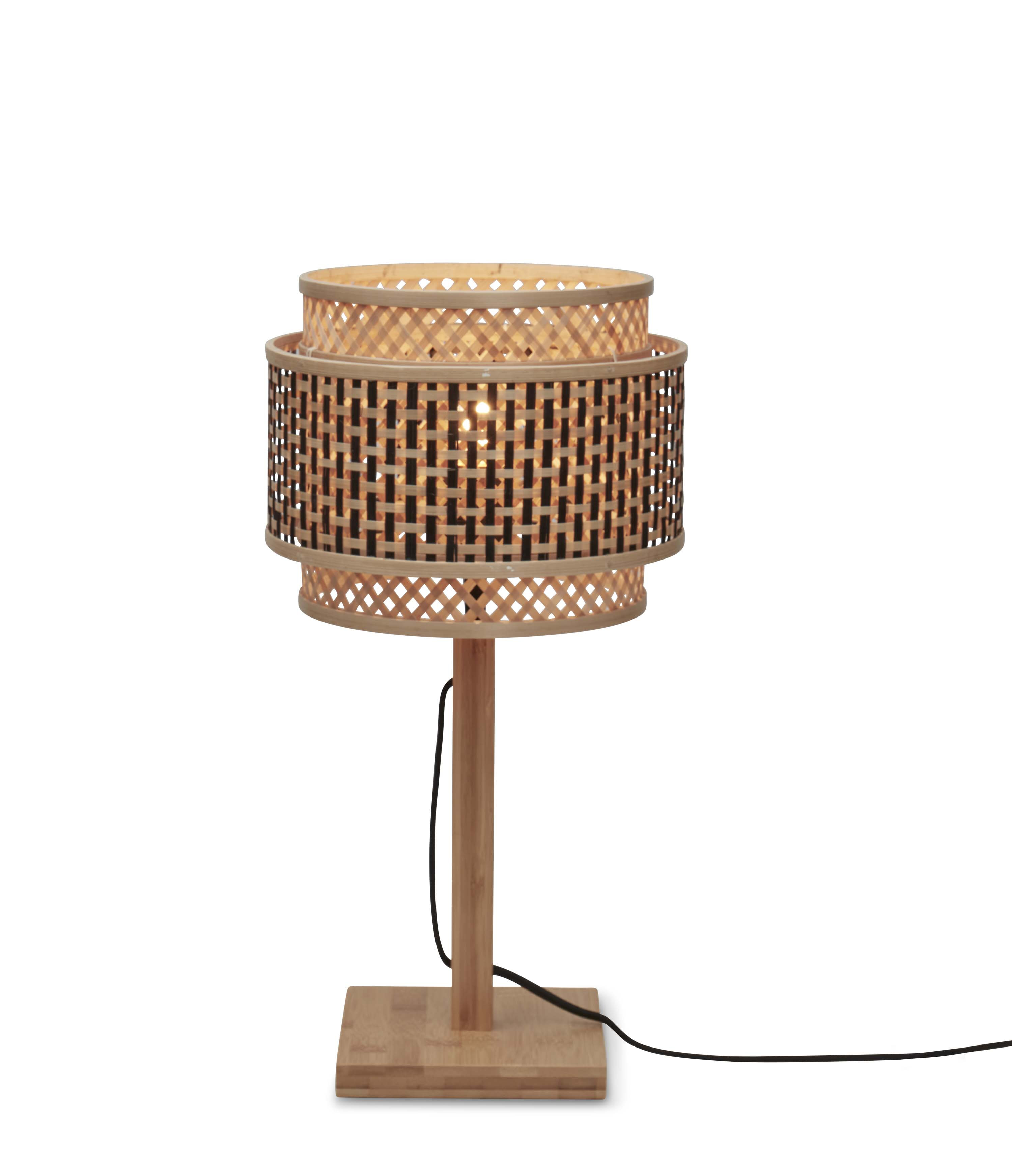 GOOD&MOJO Tafellamp 'Bhutan' Bamboe, 40cm, kleur Naturel/Zwart