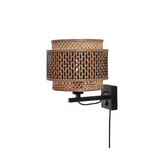 GOOD&MOJO Wandlamp 'Bhutan' Bamboe, 25cm, kleur Zwart/Naturel