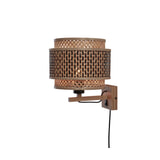GOOD&MOJO Wandlamp 'Bhutan' Bamboe, 25cm, kleur Naturel/Zwart