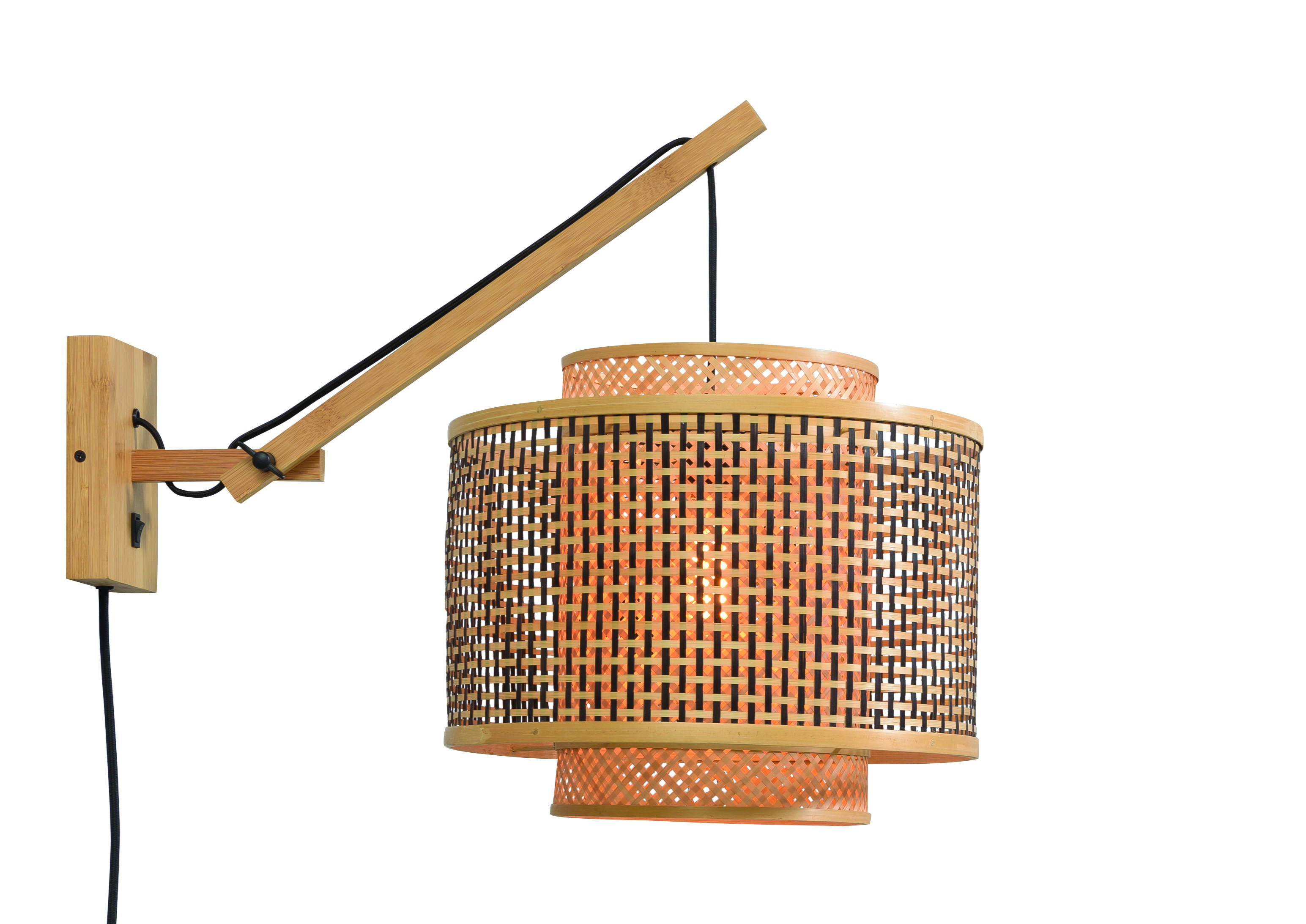 GOOD&MOJO Wandlamp 'Bhutan' Small, Ø40cm, Bamboe, kleur Naturel
