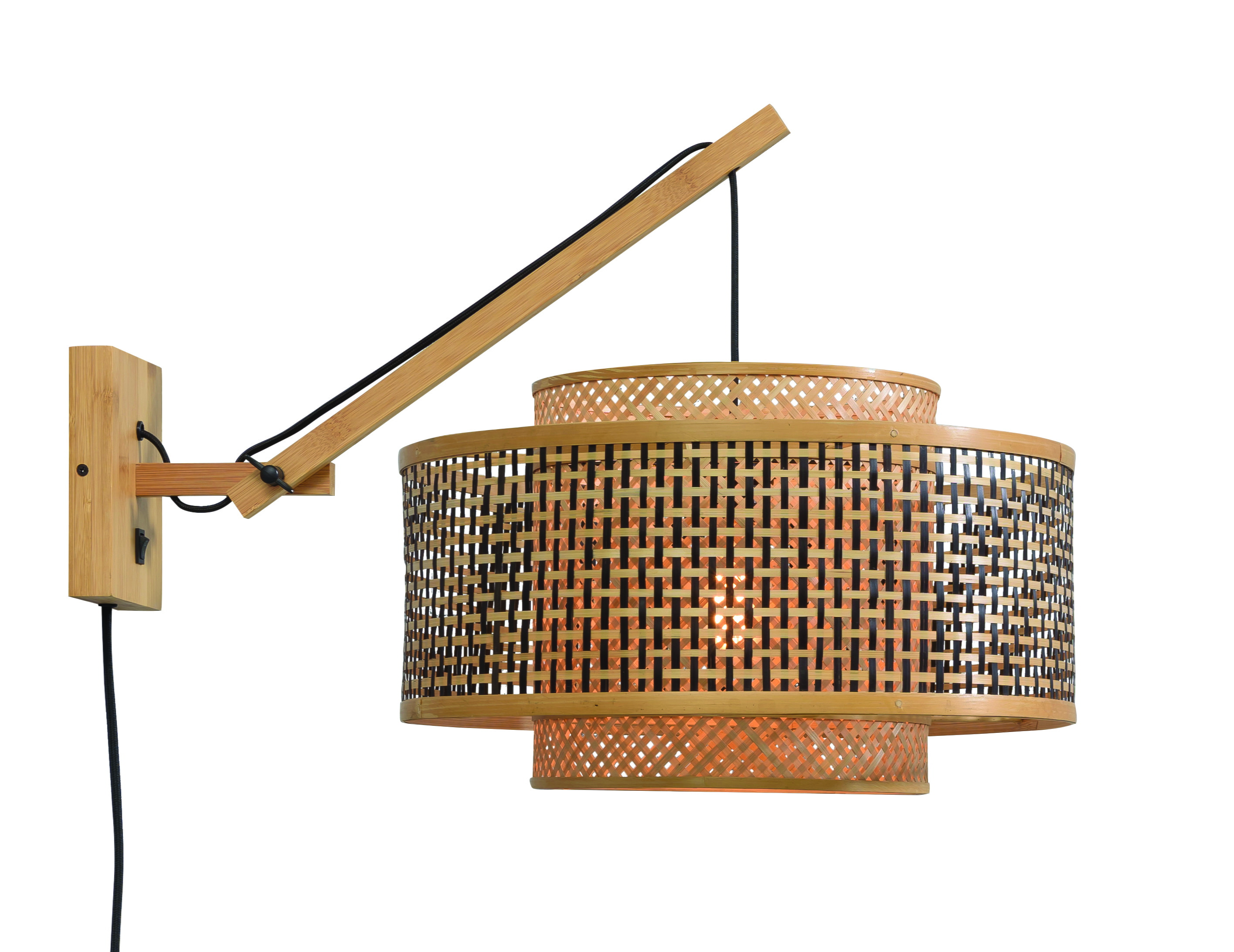 GOOD&MOJO Wandlamp 'Bhutan' Small, Ø50cm, Bamboe, kleur Naturel