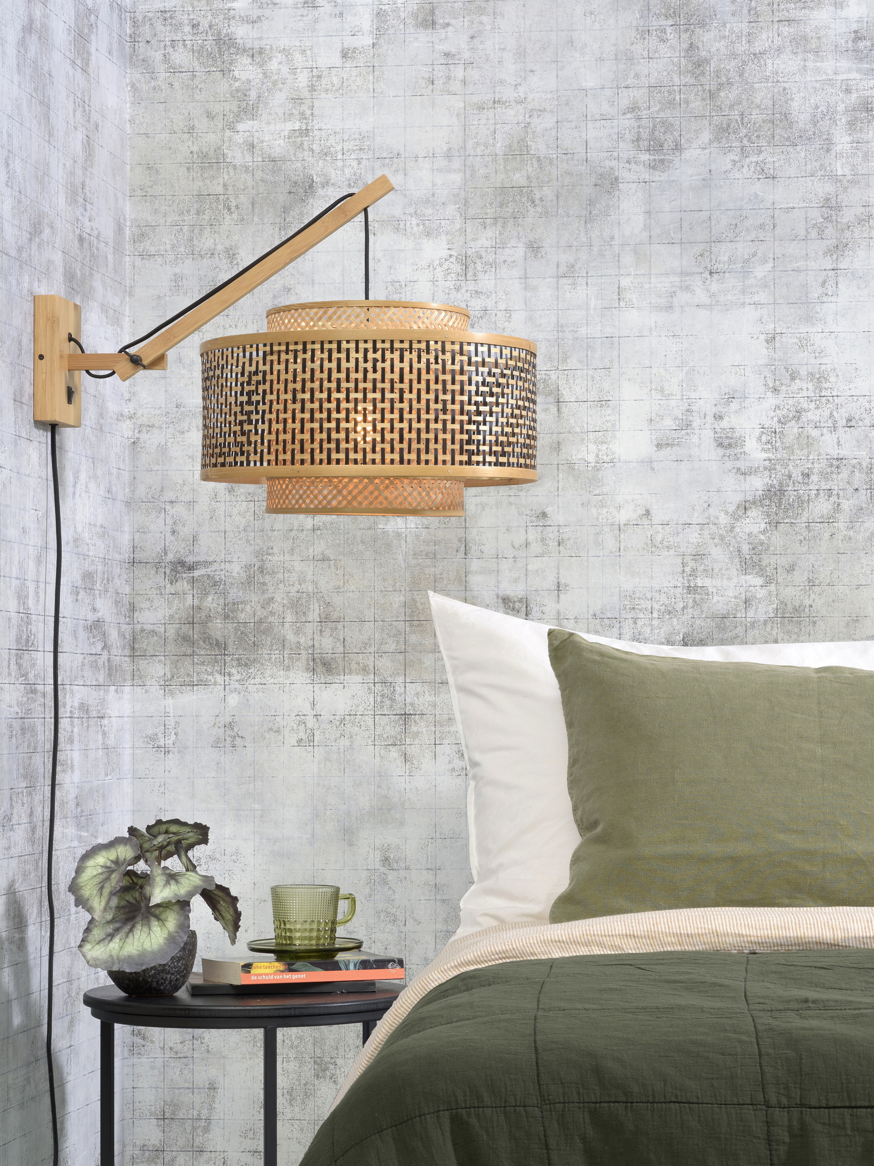 GOOD&MOJO Wandlamp 'Bhutan' Small, Ø50cm, Bamboe, kleur Naturel