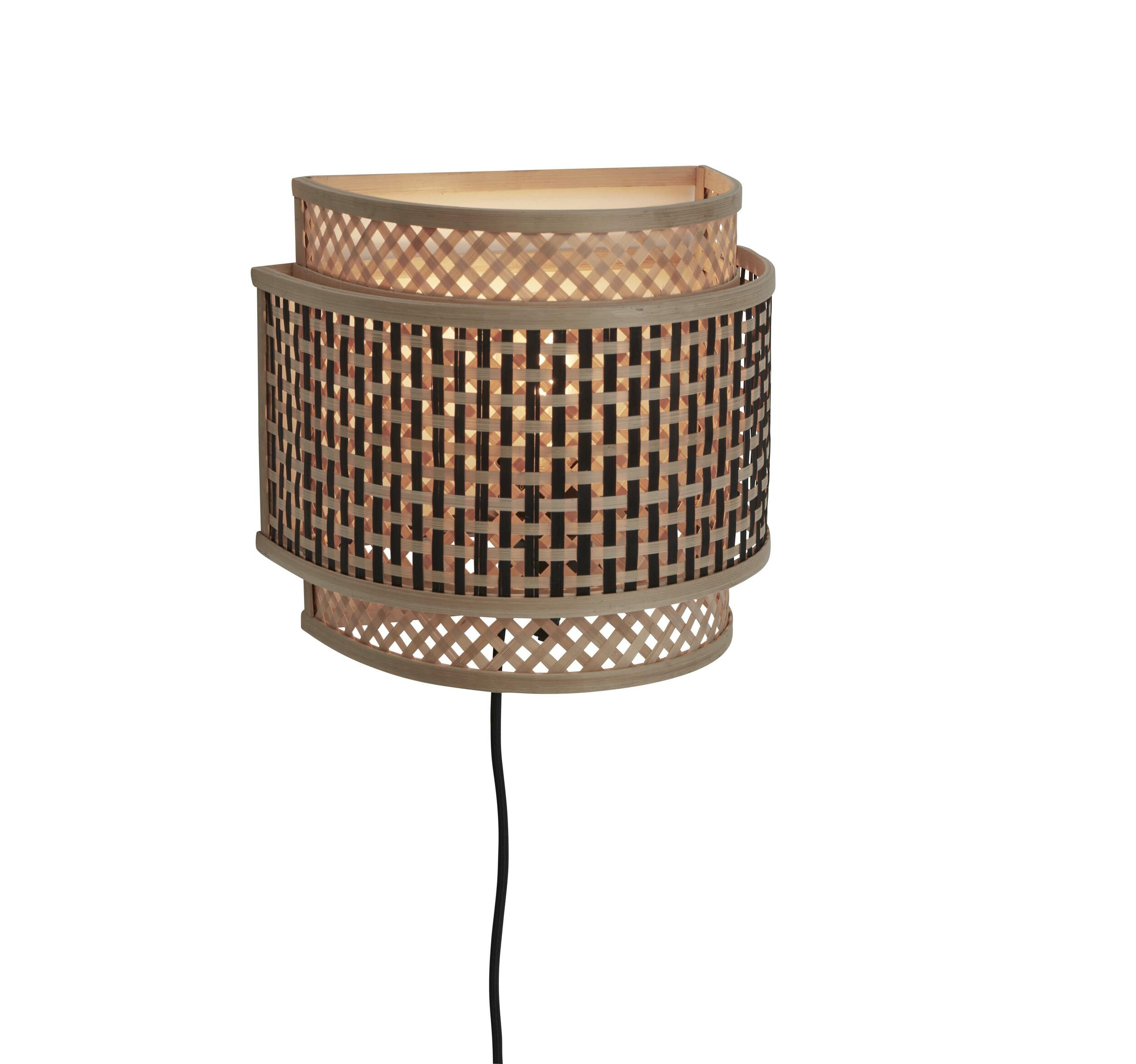 GOOD&MOJO Wandlamp 'Bhutan' Bamboe, kleur Naturel/Zwart