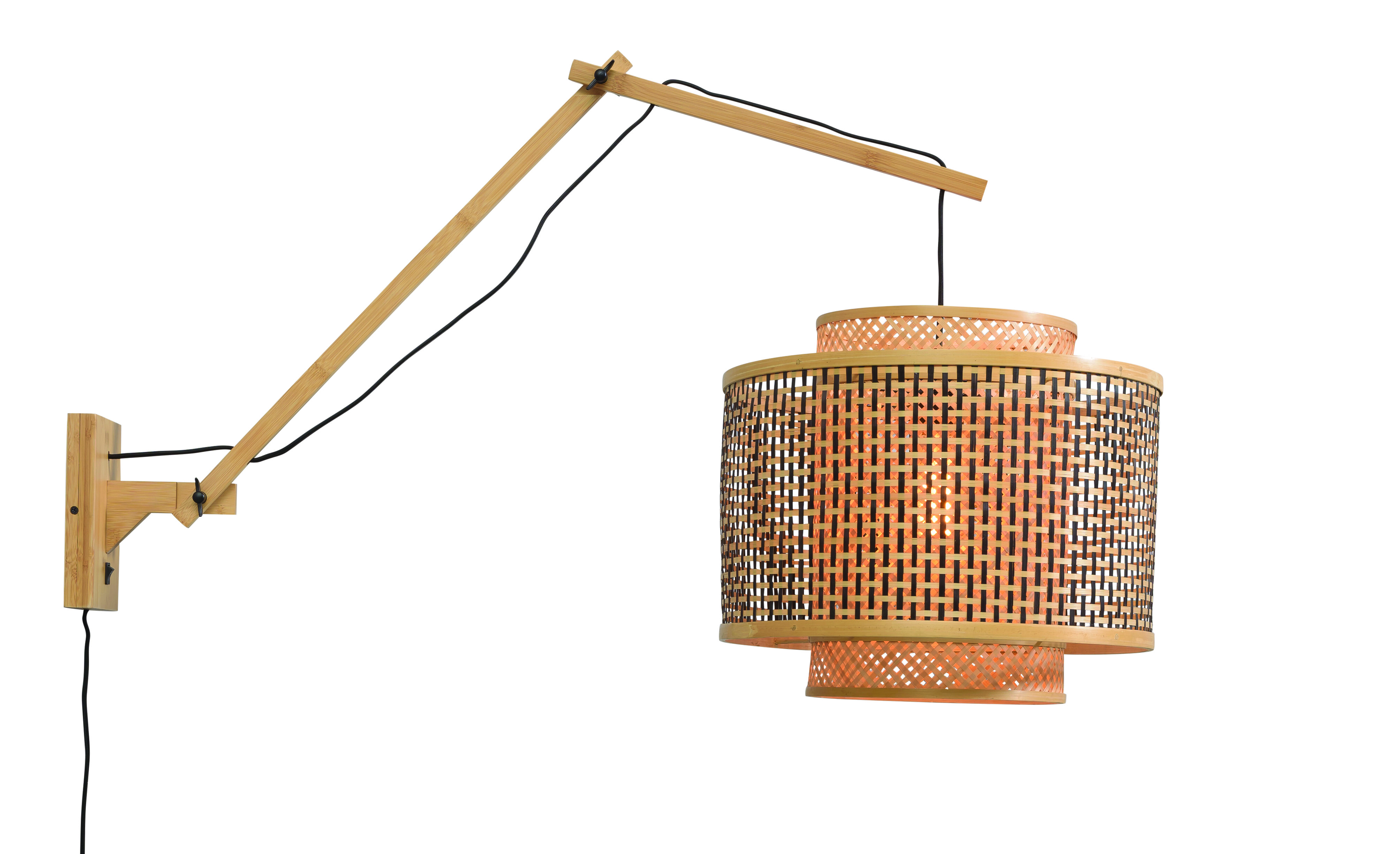 GOOD&MOJO Wandlamp 'Bhutan' Large, Ø40cm, Bamboe, kleur Naturel