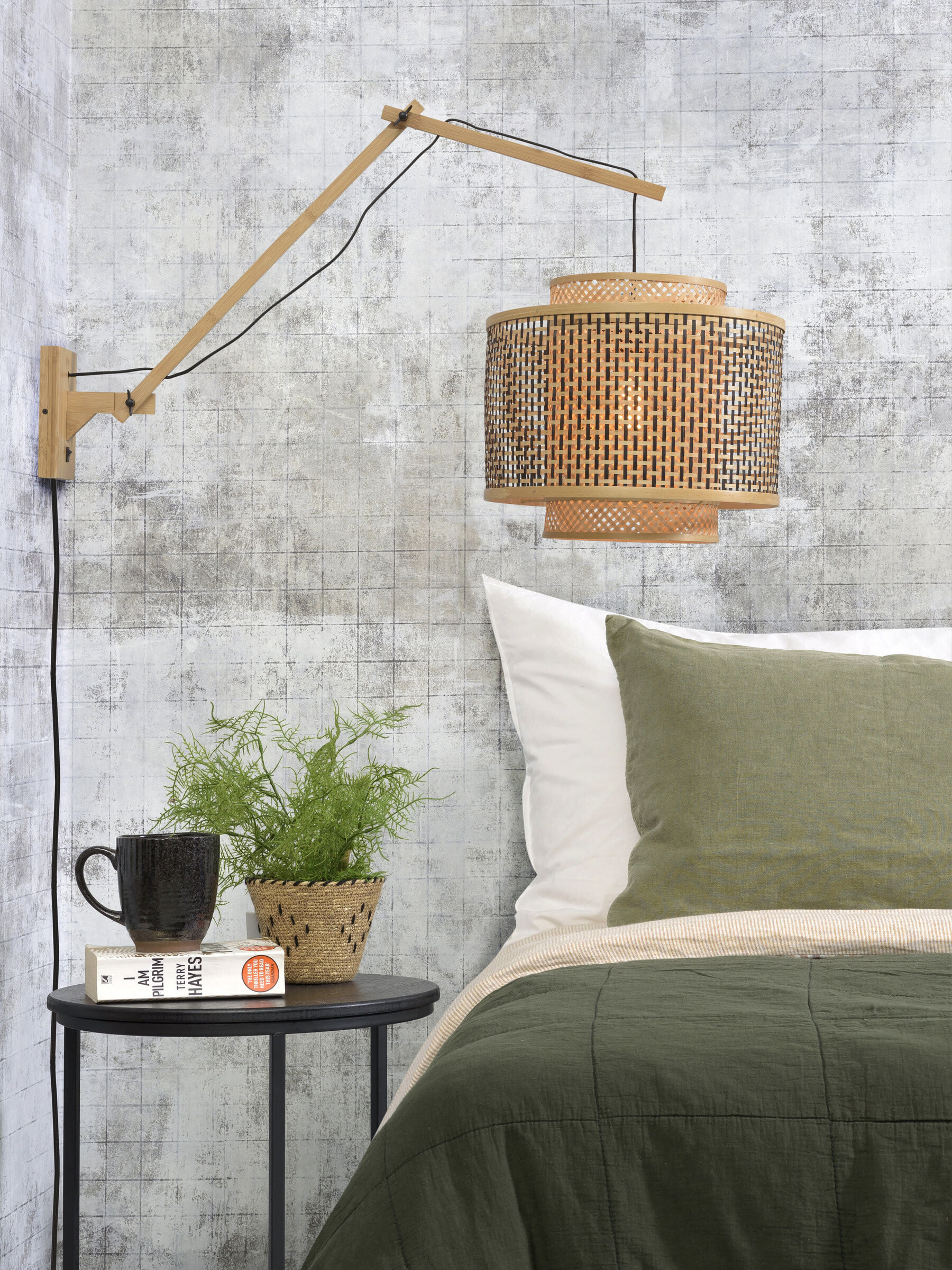 GOOD&MOJO Wandlamp 'Bhutan' Large, Ø40cm, Bamboe, kleur Naturel