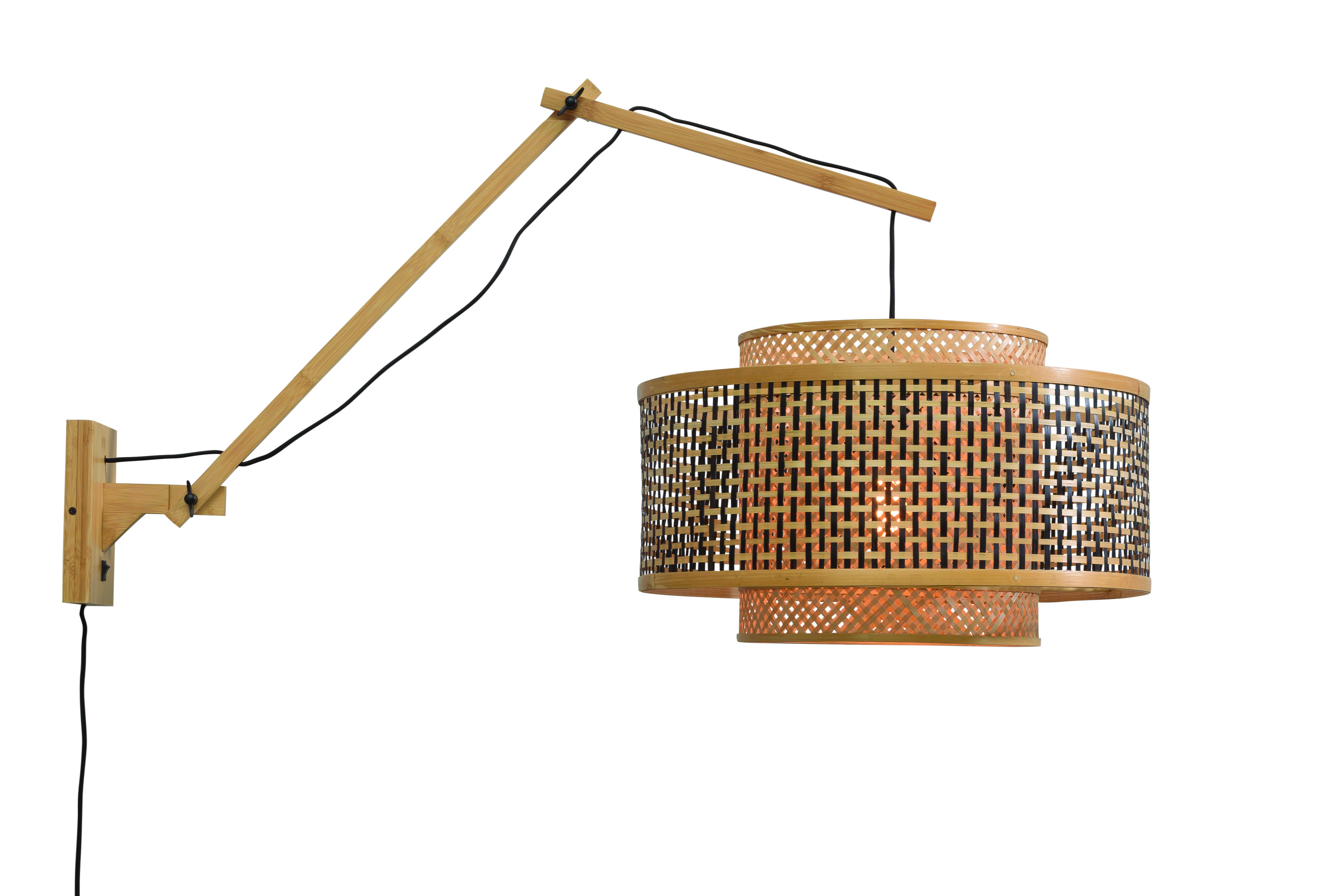 GOOD&MOJO Wandlamp 'Bhutan' Large, Ø50cm, Bamboe, kleur Naturel