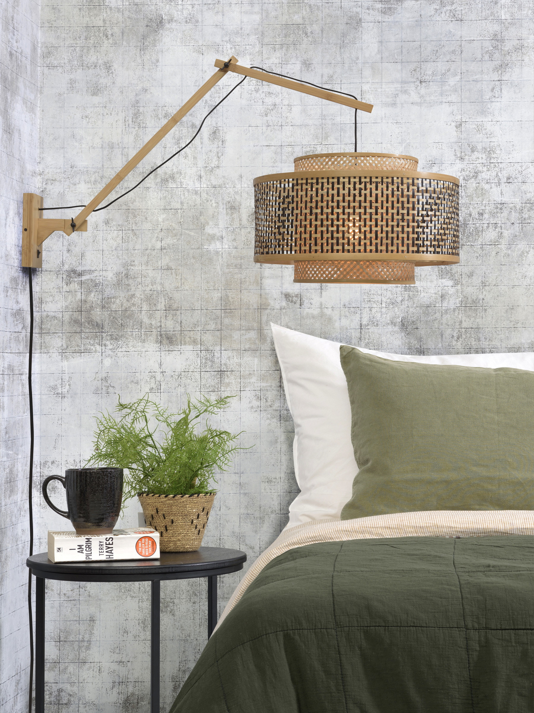 GOOD&MOJO Wandlamp 'Bhutan' Large, Ø50cm, Bamboe, kleur Naturel