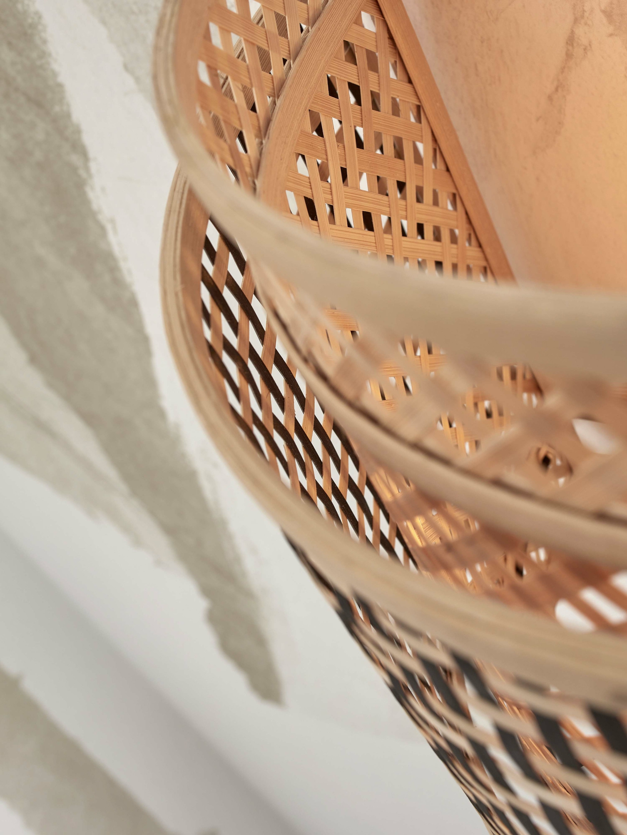 GOOD&MOJO Wandlamp 'Bhutan' Bamboe, 27 x 32cm, kleur Naturel/Zwart