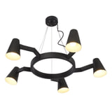 its about RoMi Hanglamp 'Biarritz' Rond, Verstelbaar, 5-lamps, kleur Zwart