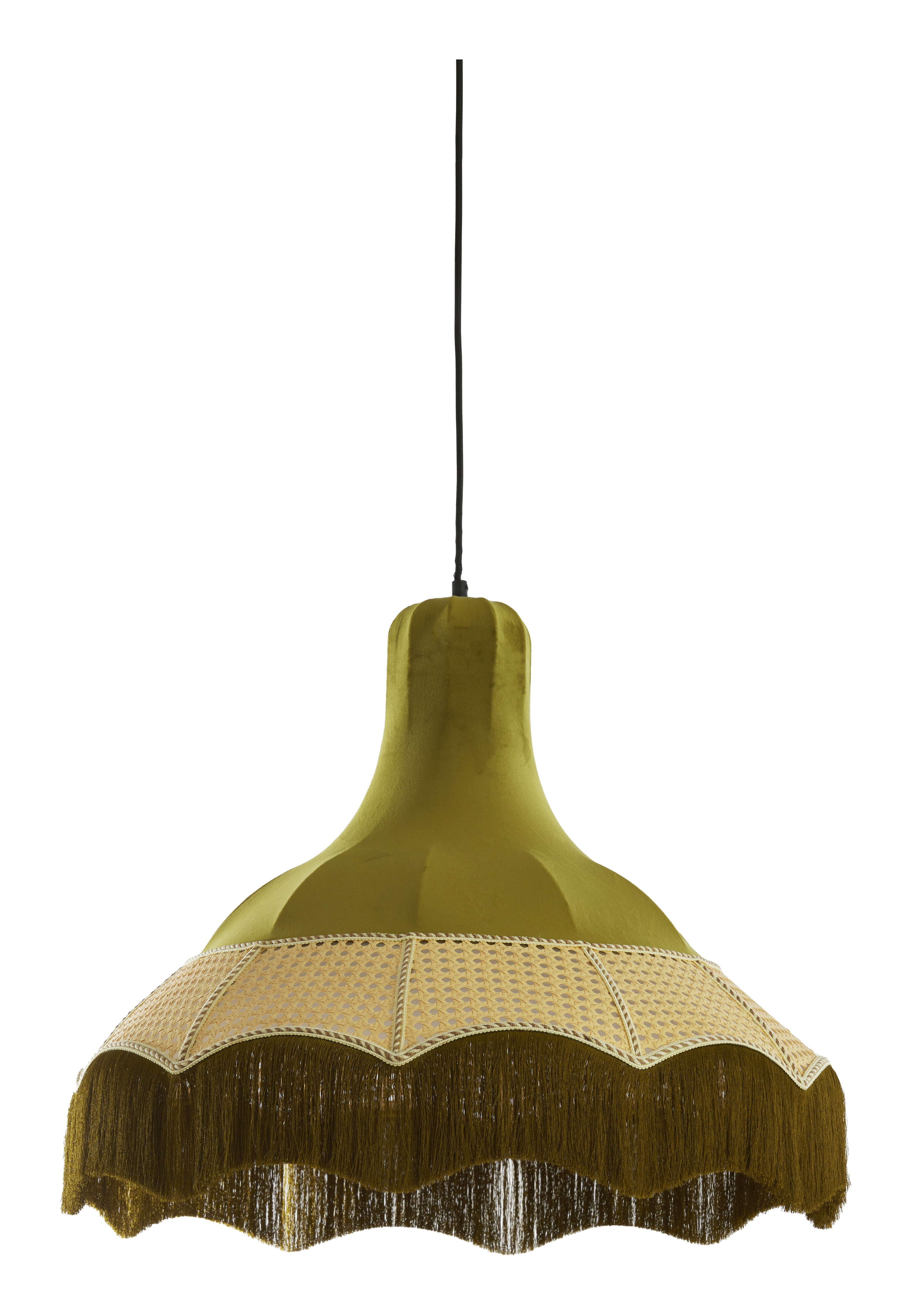 Light & Living Hanglamp Mizia Velvet, 60cm - Groen