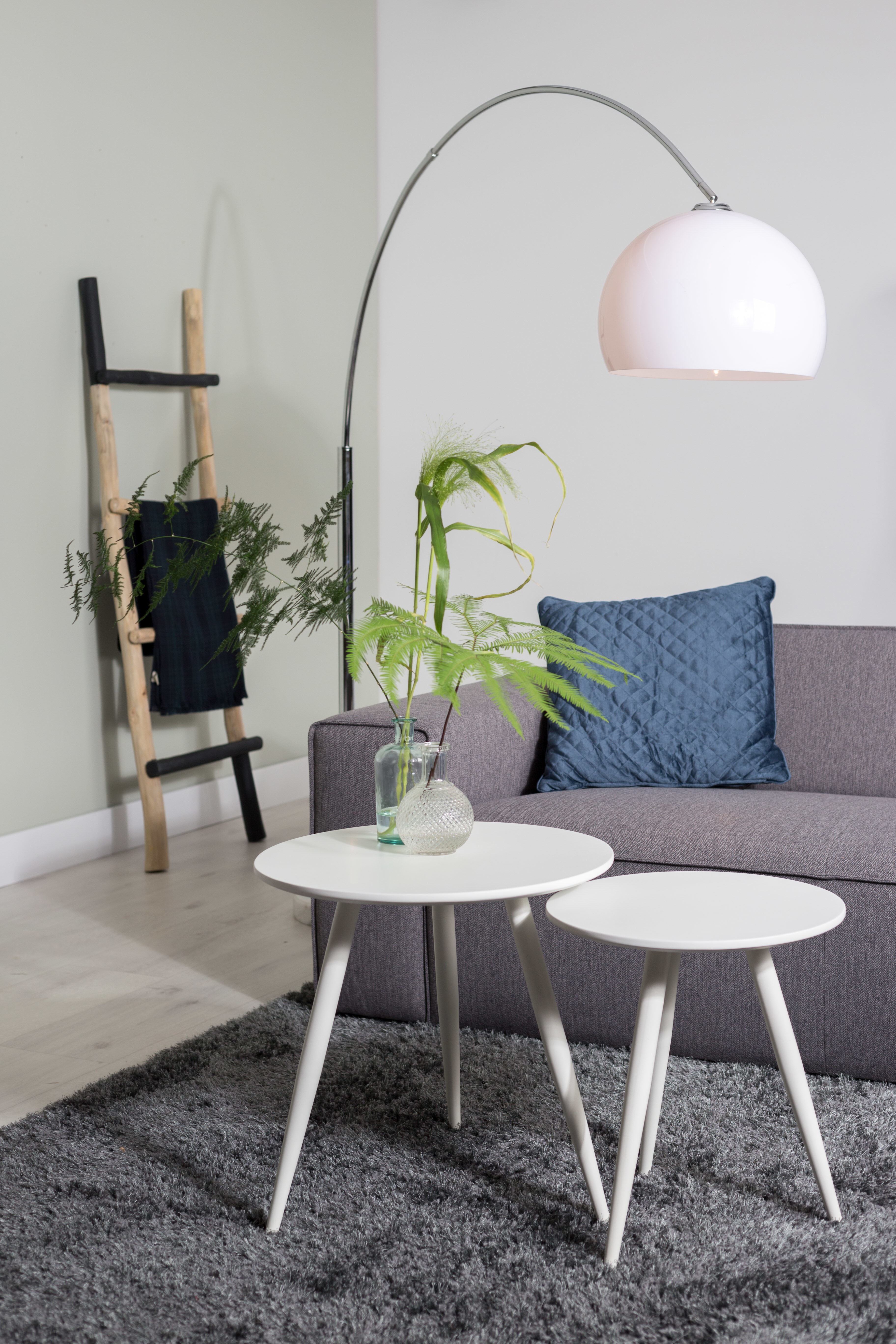 Bijzettafel 'Kevan' set van 2 stuks, kleur Wit