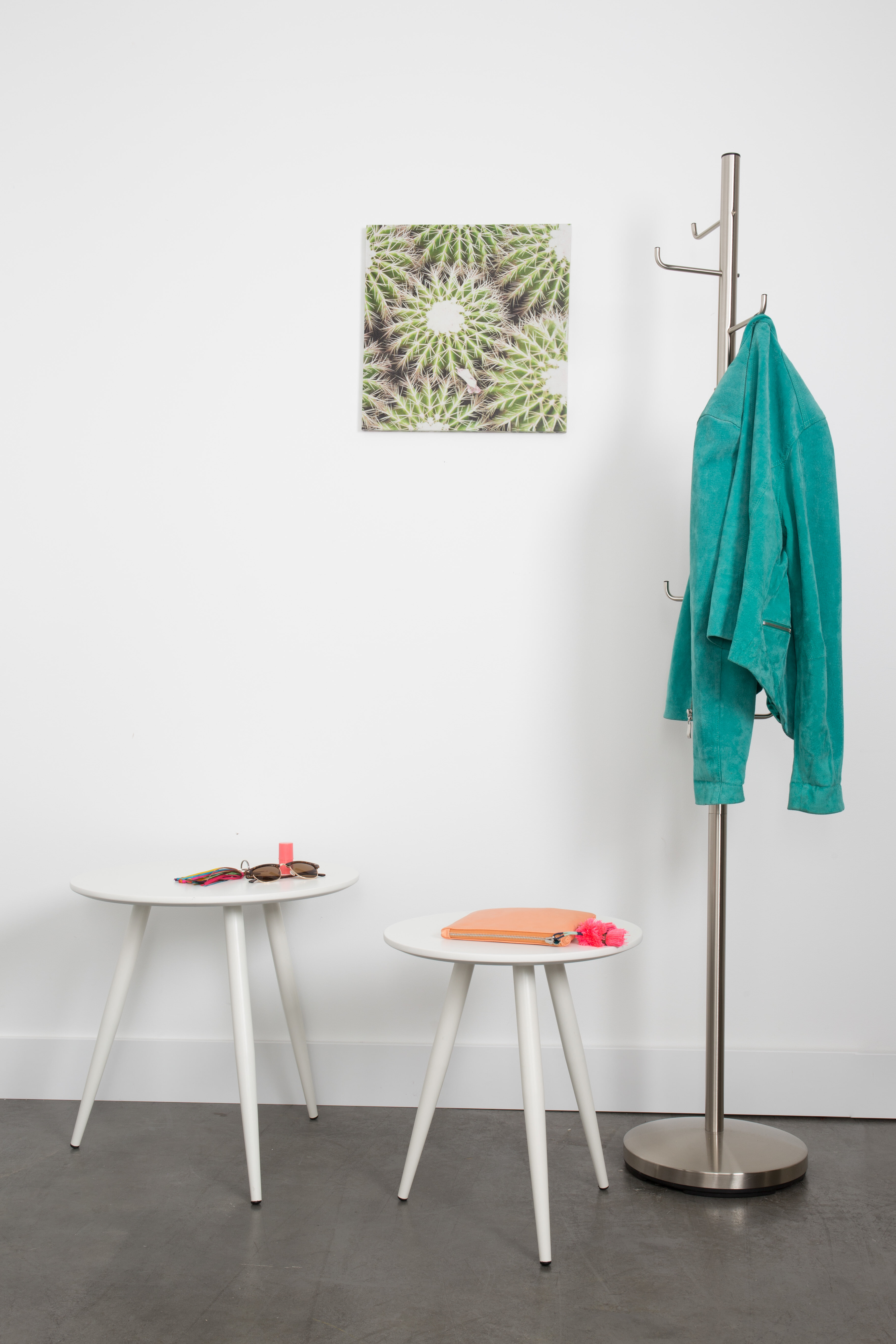 Bijzettafel 'Kevan' set van 2 stuks, kleur Wit