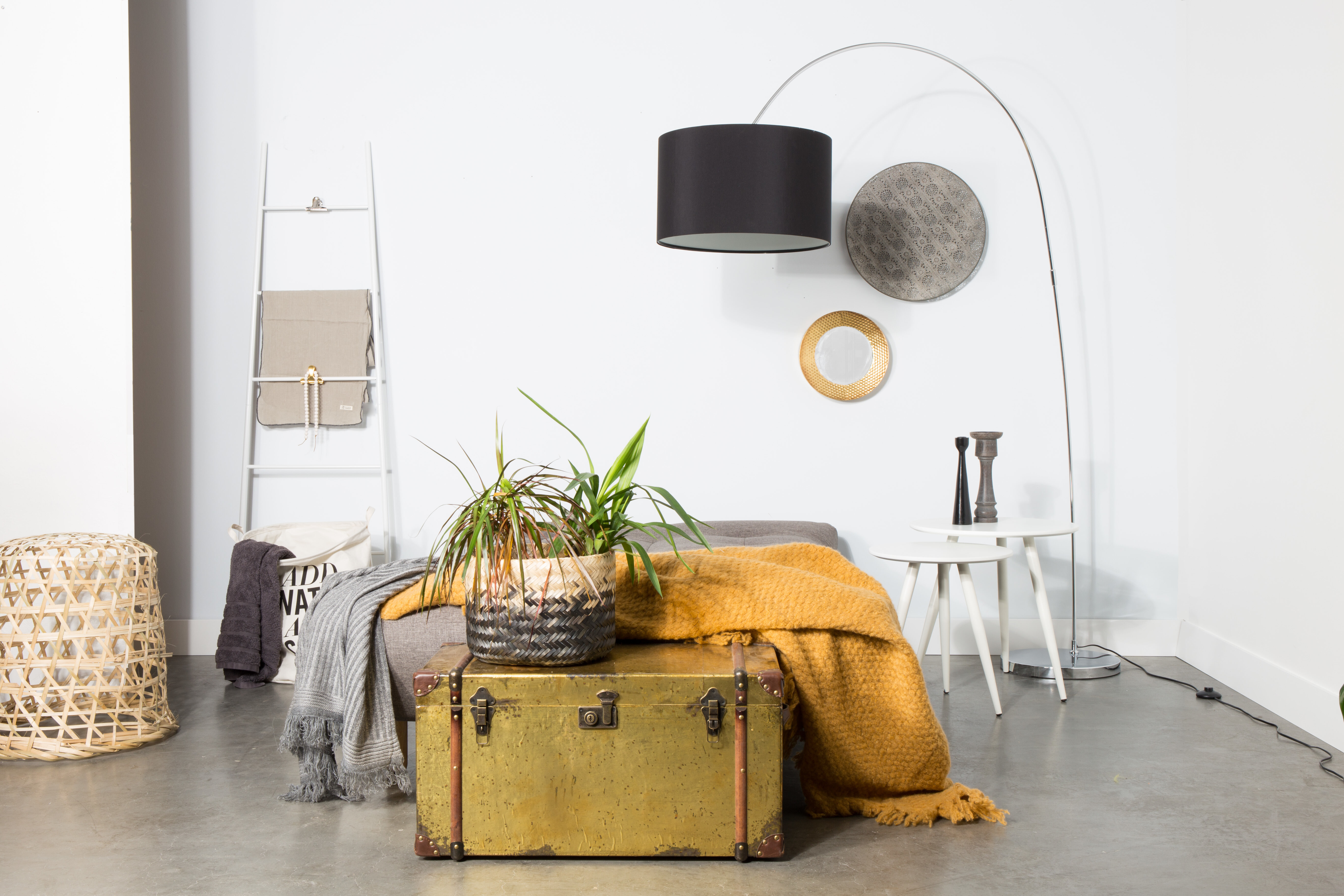 Bijzettafel 'Kevan' set van 2 stuks, kleur Wit