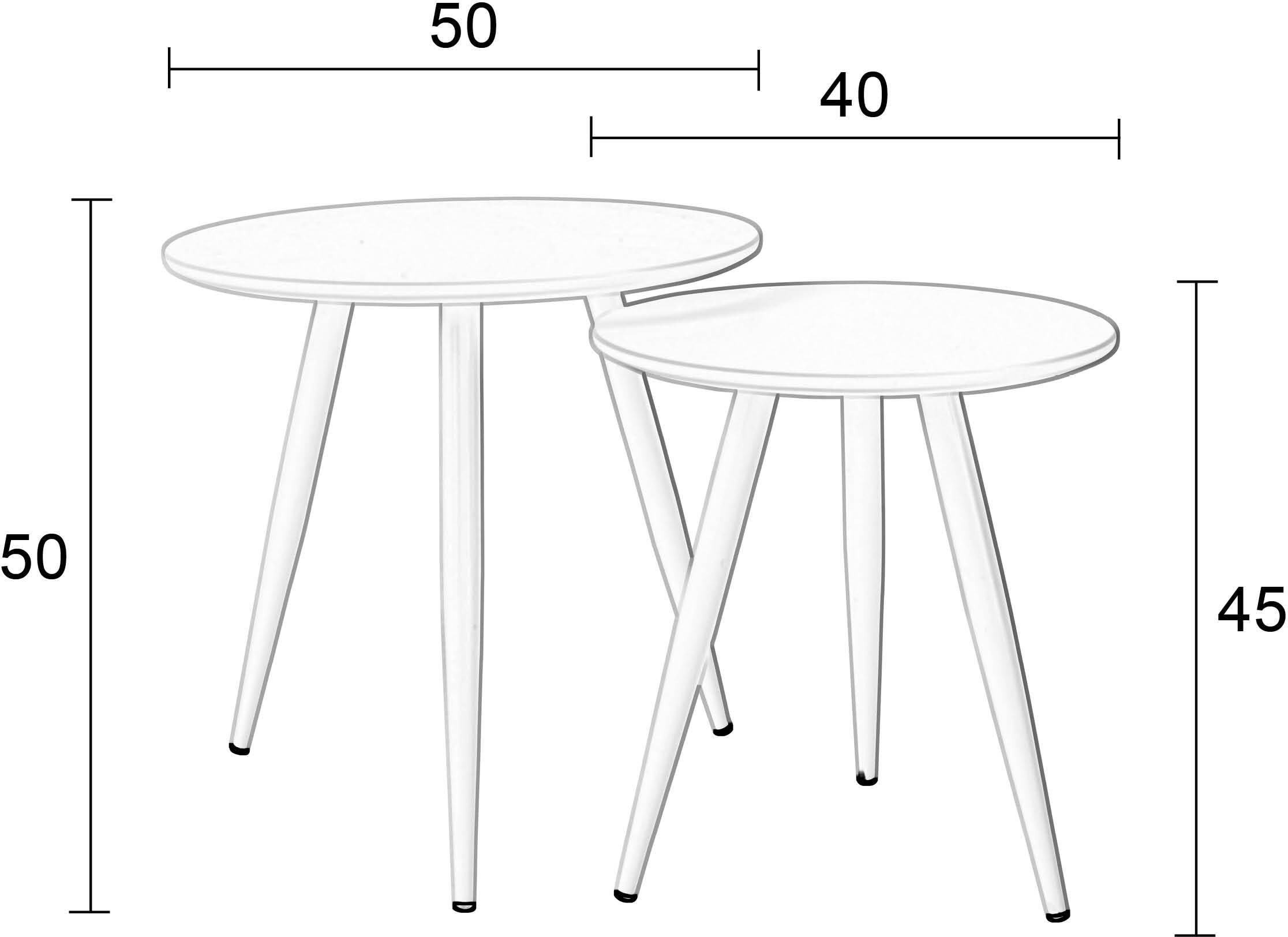 Bijzettafel 'Kevan' set van 2 stuks, kleur Wit
