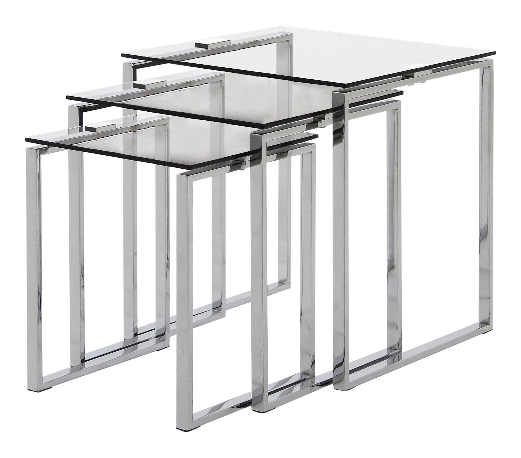 Bendt Bijzettafel 'Lone' set van 3 stuks, kleur Chroom