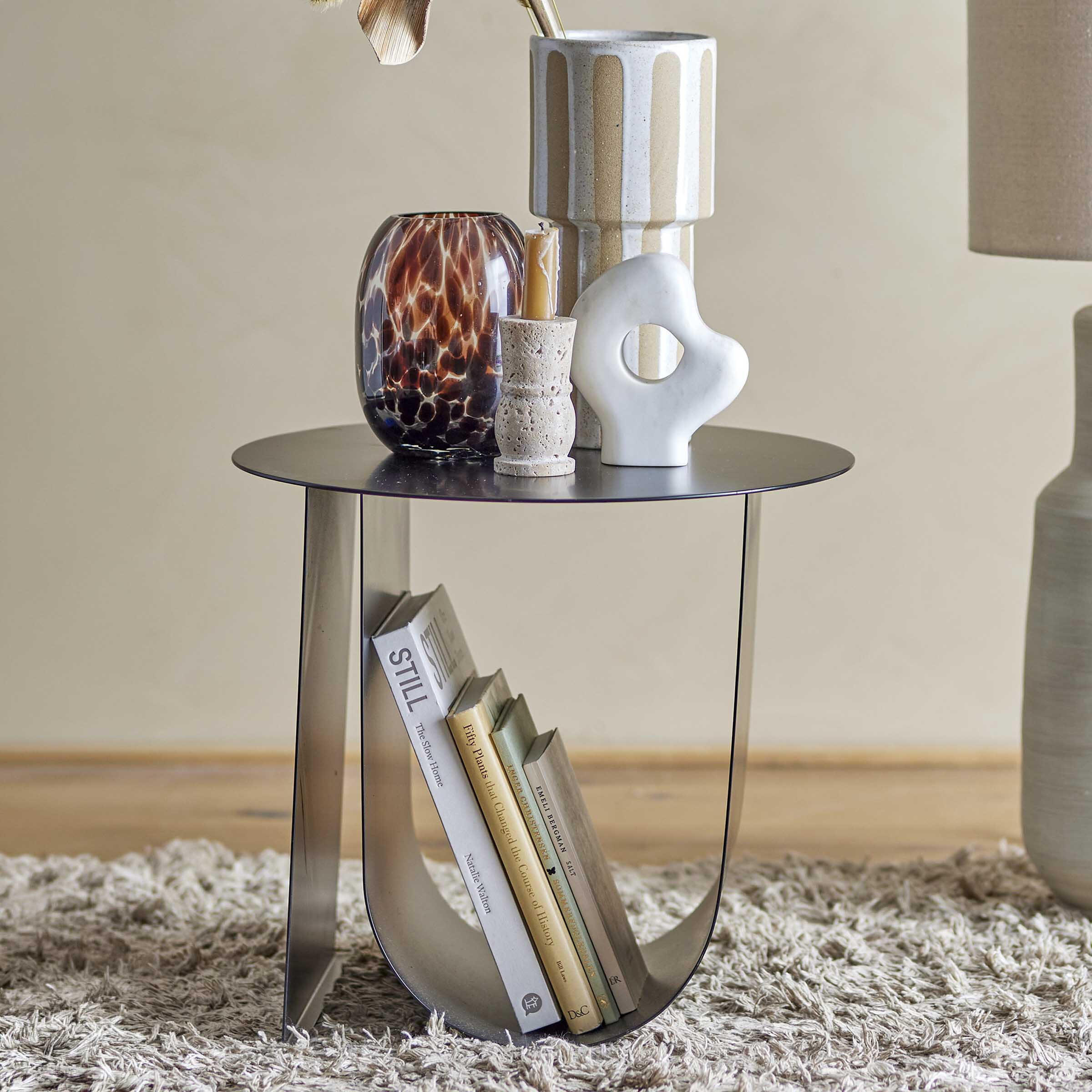 Bloomingville Ronde Bijzettafel Cher 43cm - Zwart - Vierkant