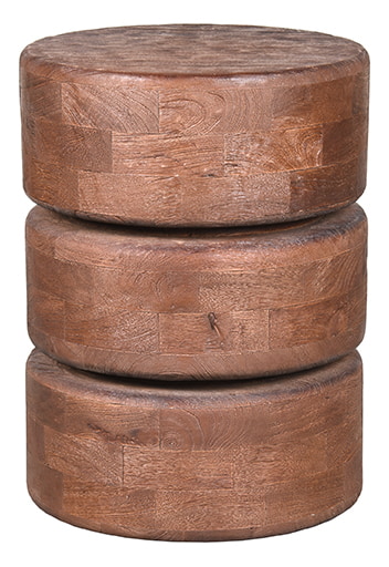 LABEL51 Ronde Bijzettafel 'Milly' Mangohout, 35cm, kleur Espresso