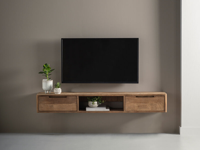 DTP Home Zwevend TV-meubel 'Bliss' Teakhout, 160cm