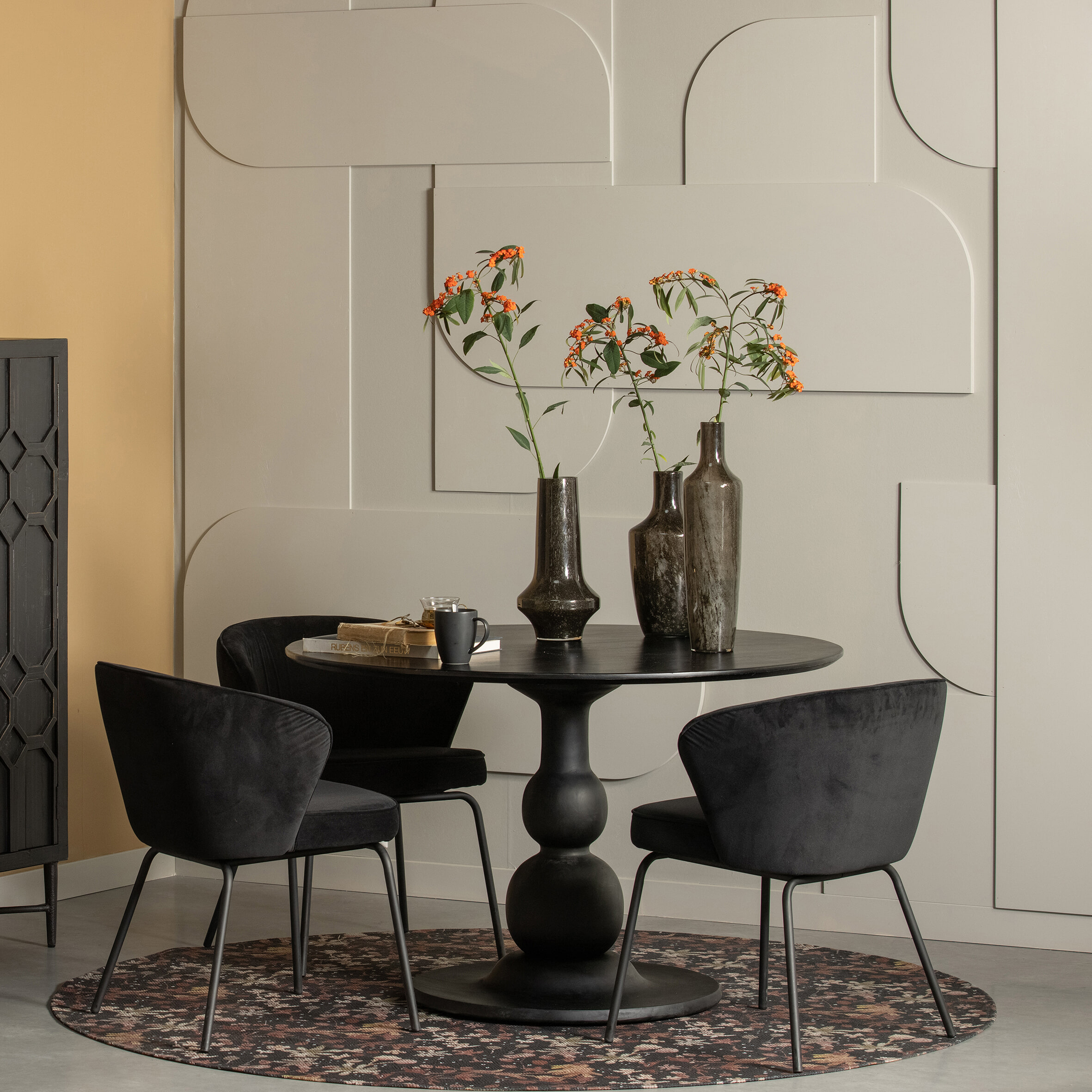 WOOOD Ronde Eettafel 'Blanco' Ø120cm, kleur Zwart