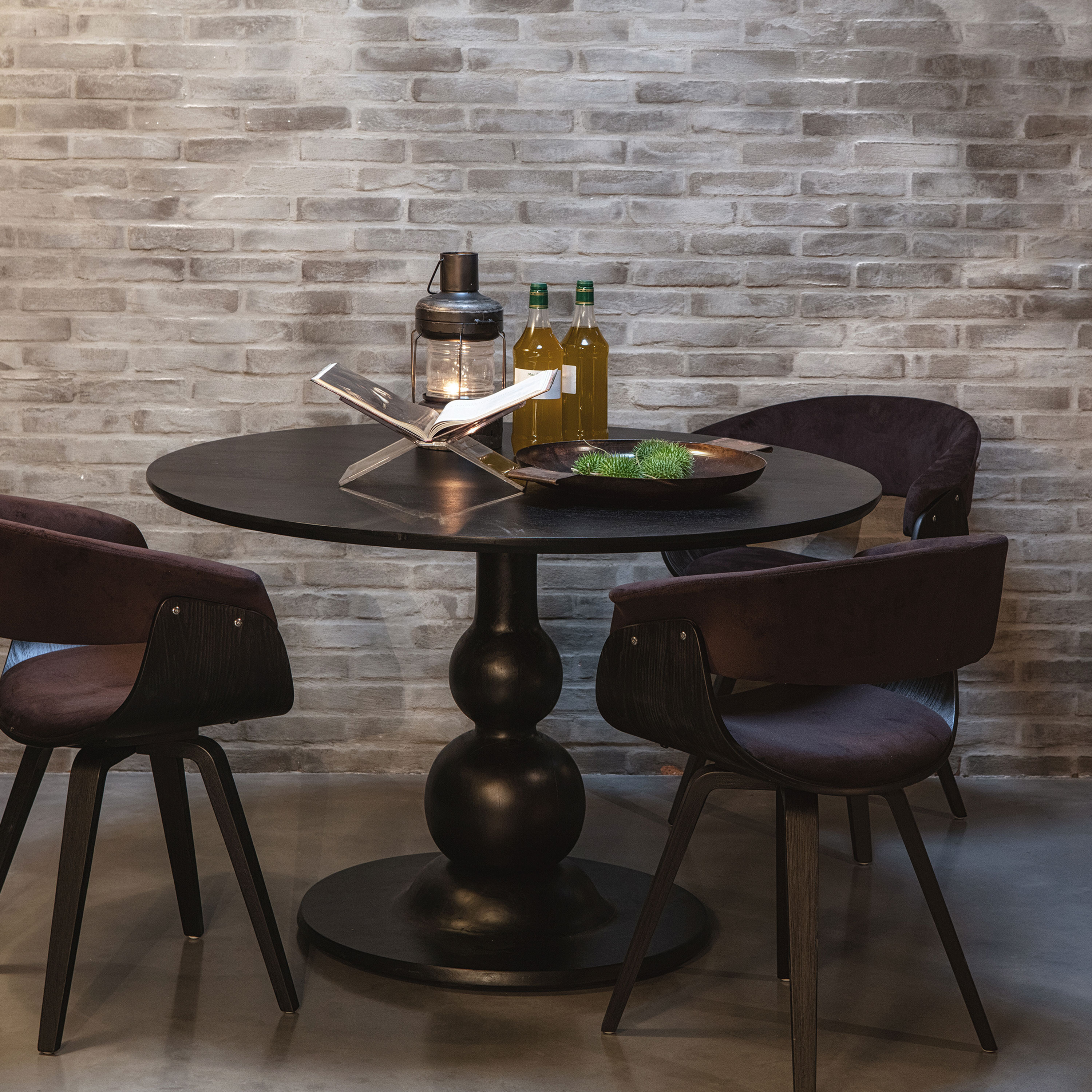 BePureHome Ronde Eettafel 'Blanco' Ø120cm, kleur Zwart BePureHome Ronde Eettafel 'Blanco' Ø120cm, kleur Zwart